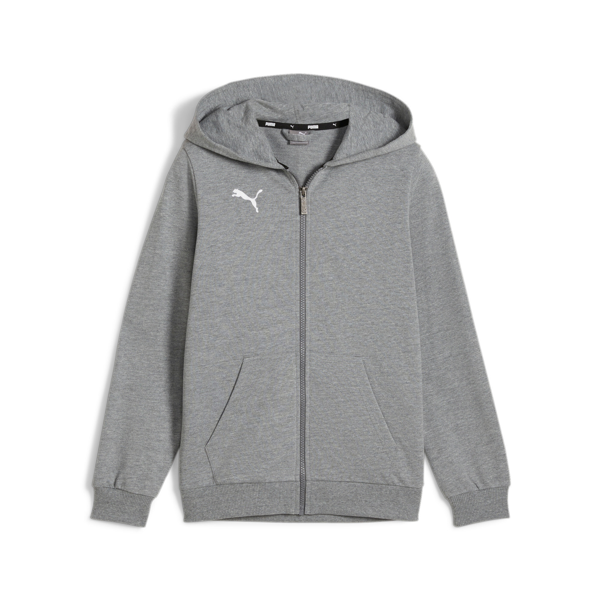 PUMA Sweat à capuche »TEAMGOAL CASUALS HOODED JACKET JR« avec capuche, pour football, avec fermeture éclair, coupe régulière