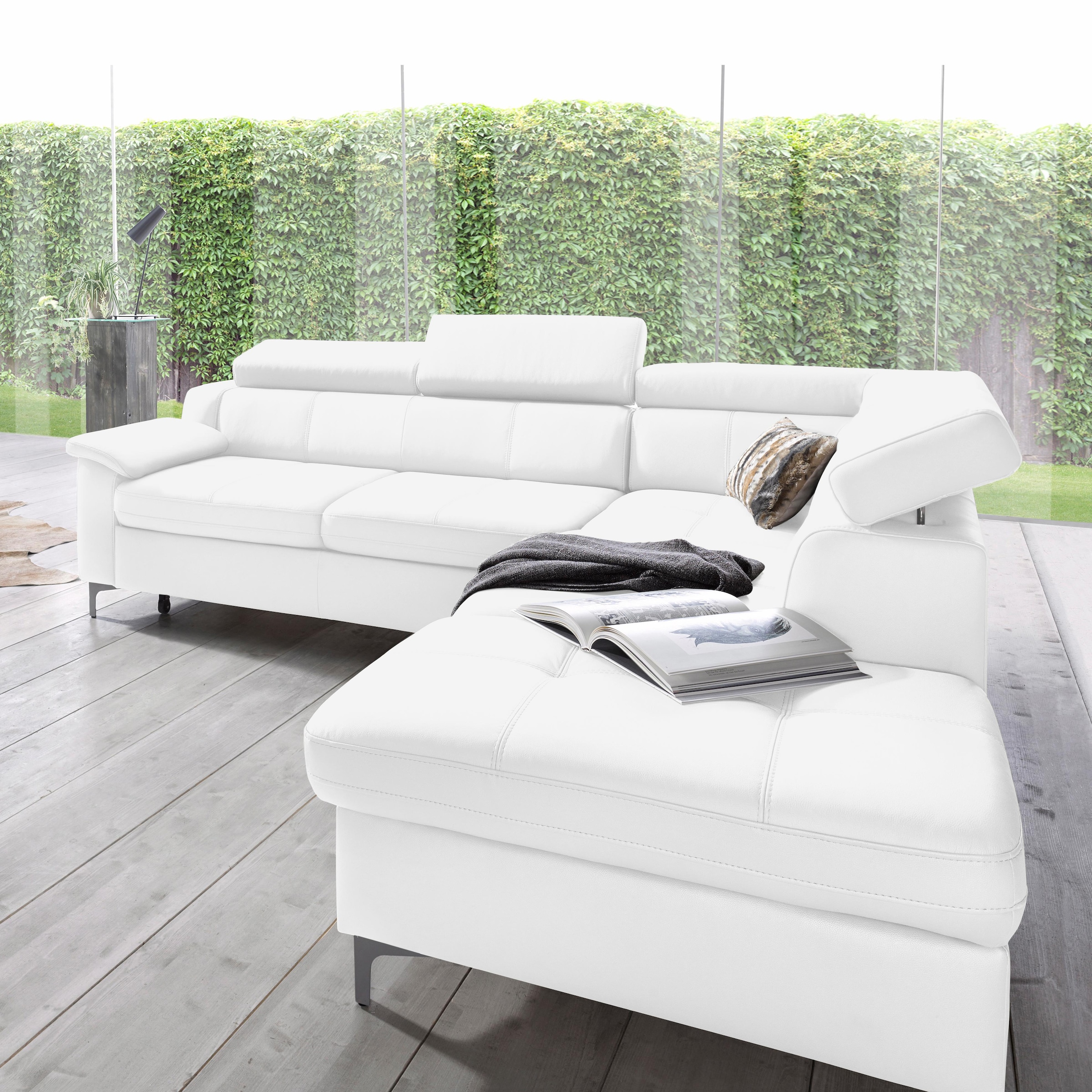 exxpo - sofa fashion Ecksofa »Florenz, L-Form«, mit Kopfteilverstellung, wahlweise mit Bettfunktion