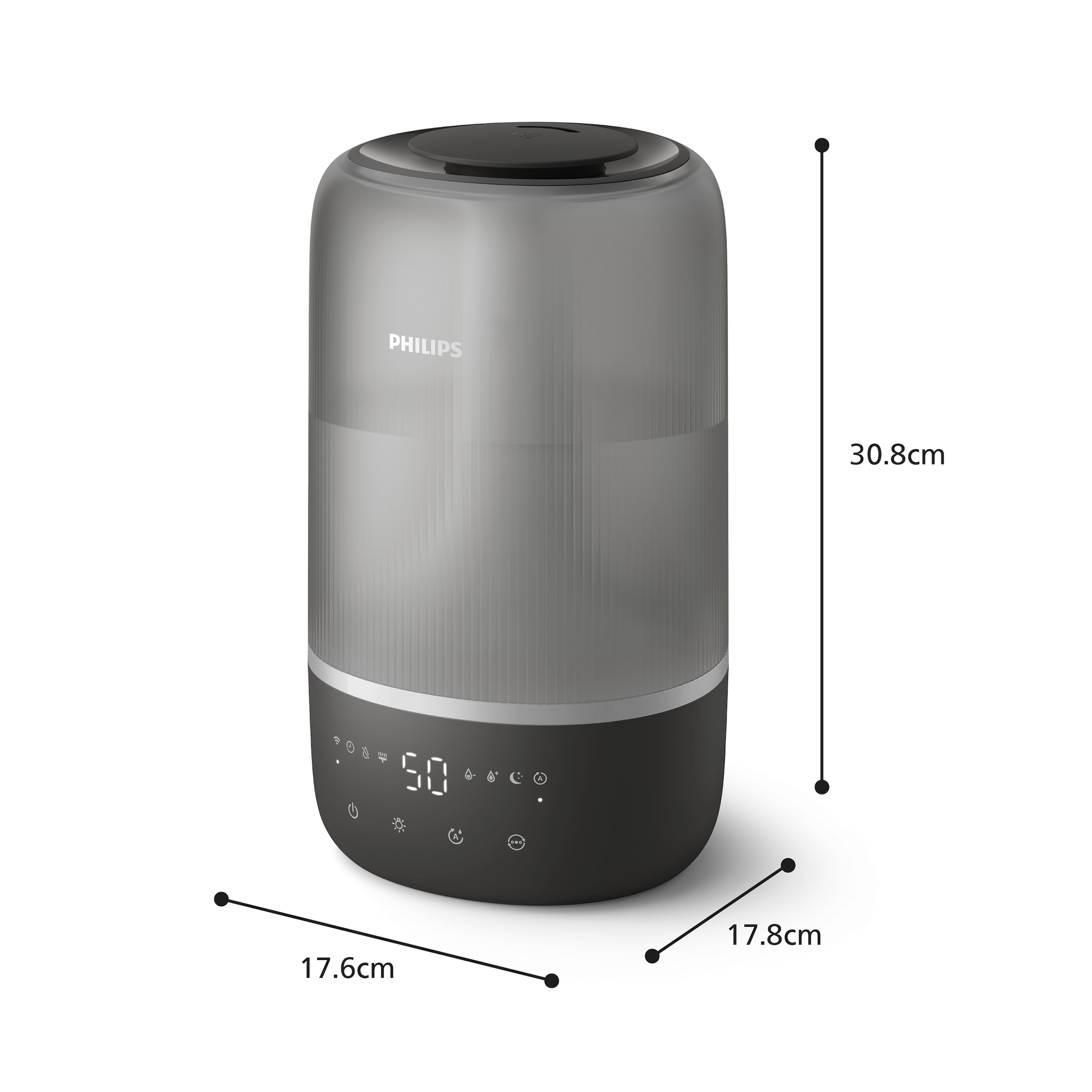 Philips Luftbefeuchter »HU1510 1000 Series, ultraschall« 3 l Wassertank für 41 m² Räume, mit Aroma-Diffusor, Stimmungslicht, App verbunden