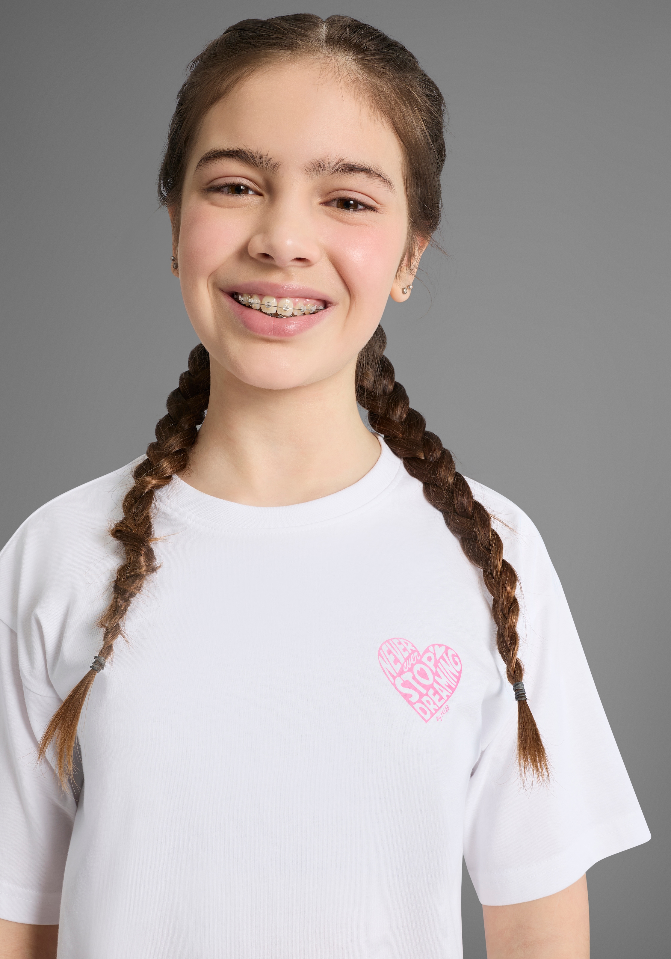 H.I.S T-shirt »2er Pack H.I.S Shirts mit Rückenprint für Mädchen« Paquet, 2, 2 pièces für Mädchen, lässige Passform, kurze Ärmel, mit Logodruck
