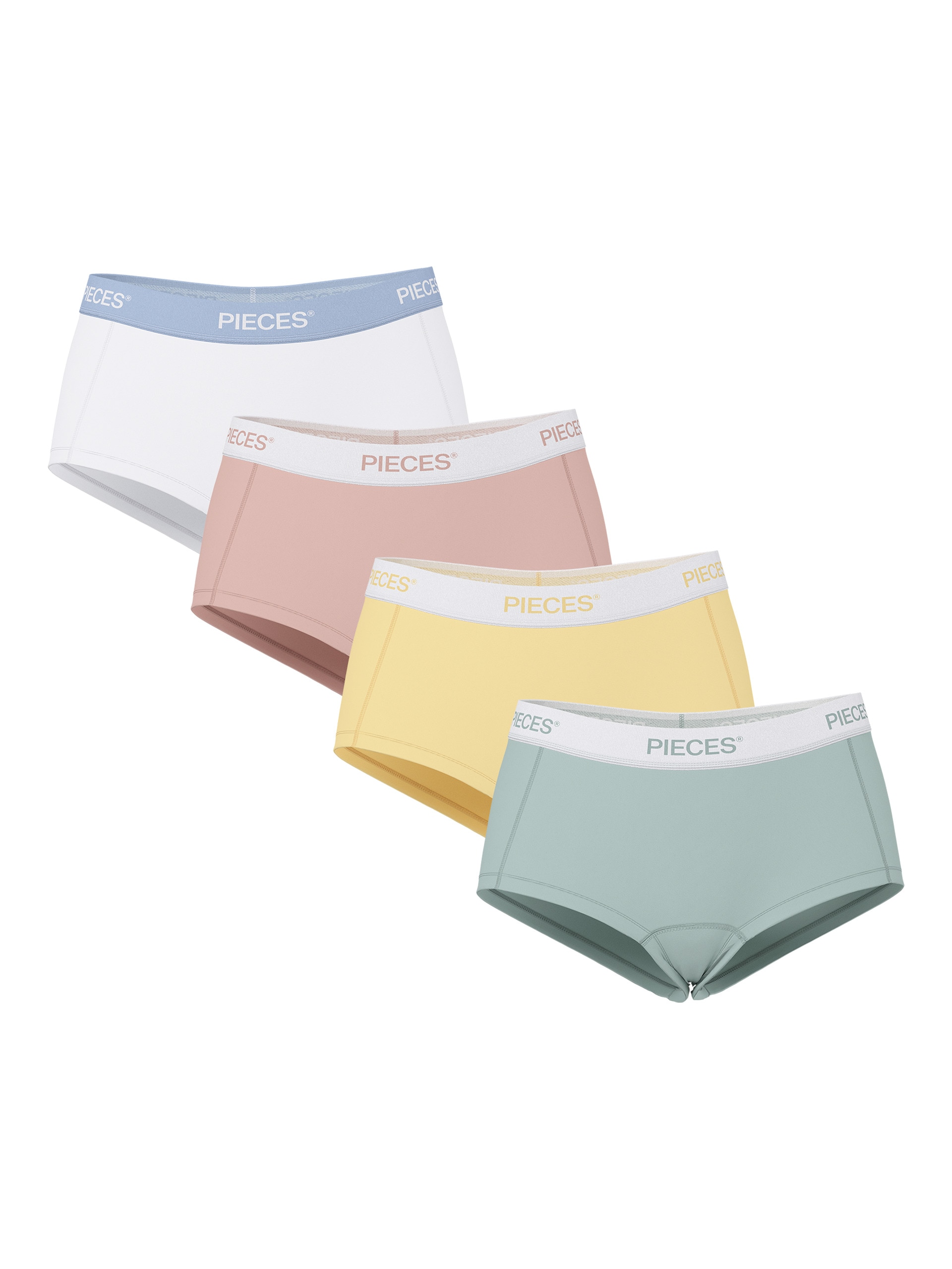 pieces Hipster »PCLOGO LADY 4 PACK SOLID NOOS BC« Packung, 4er-Pack, 4 Stk. Baumwollmischung