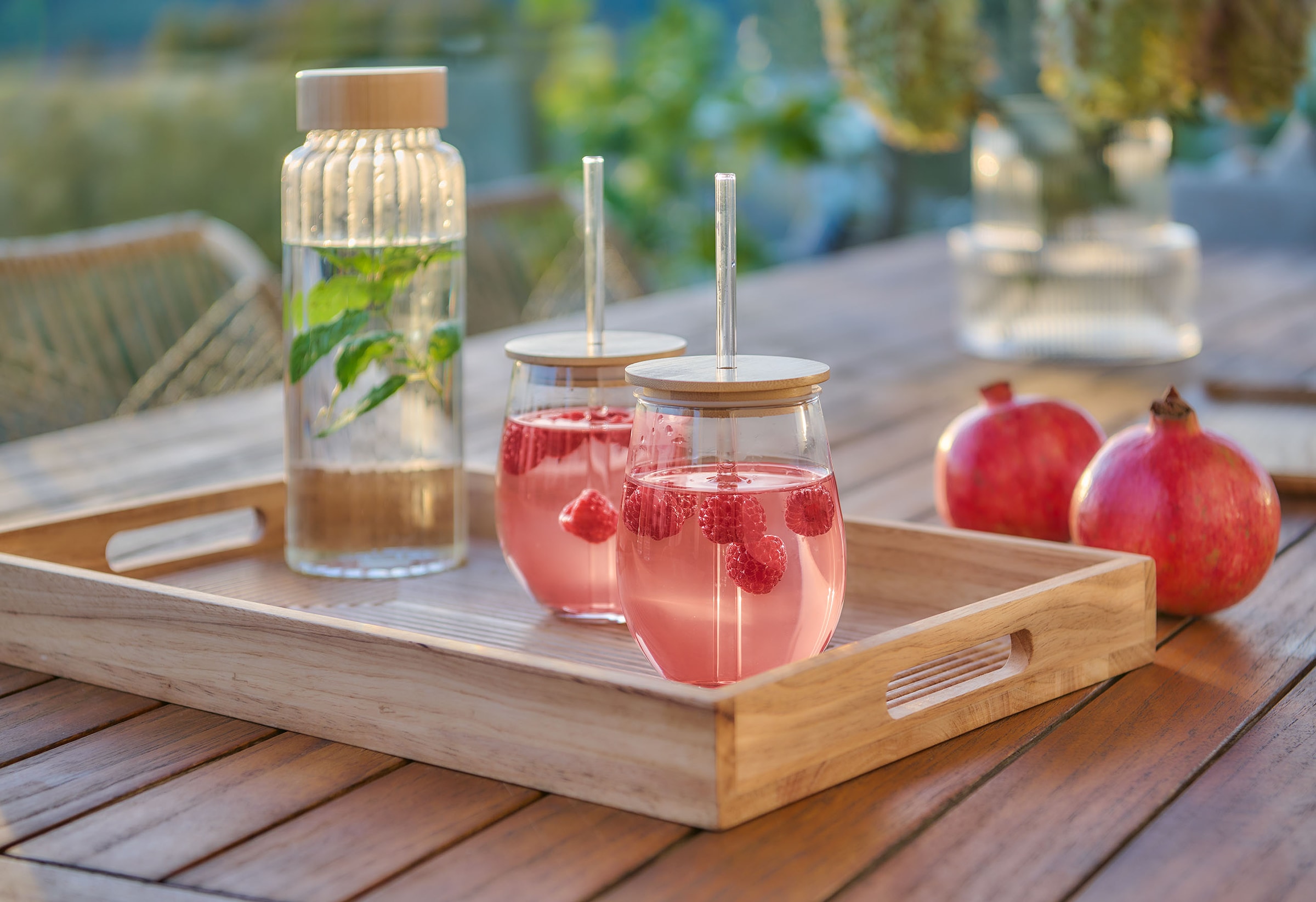 Zeller Present Gläser-Set 4-teilig, inkl. Trinkhalm, 500 ml