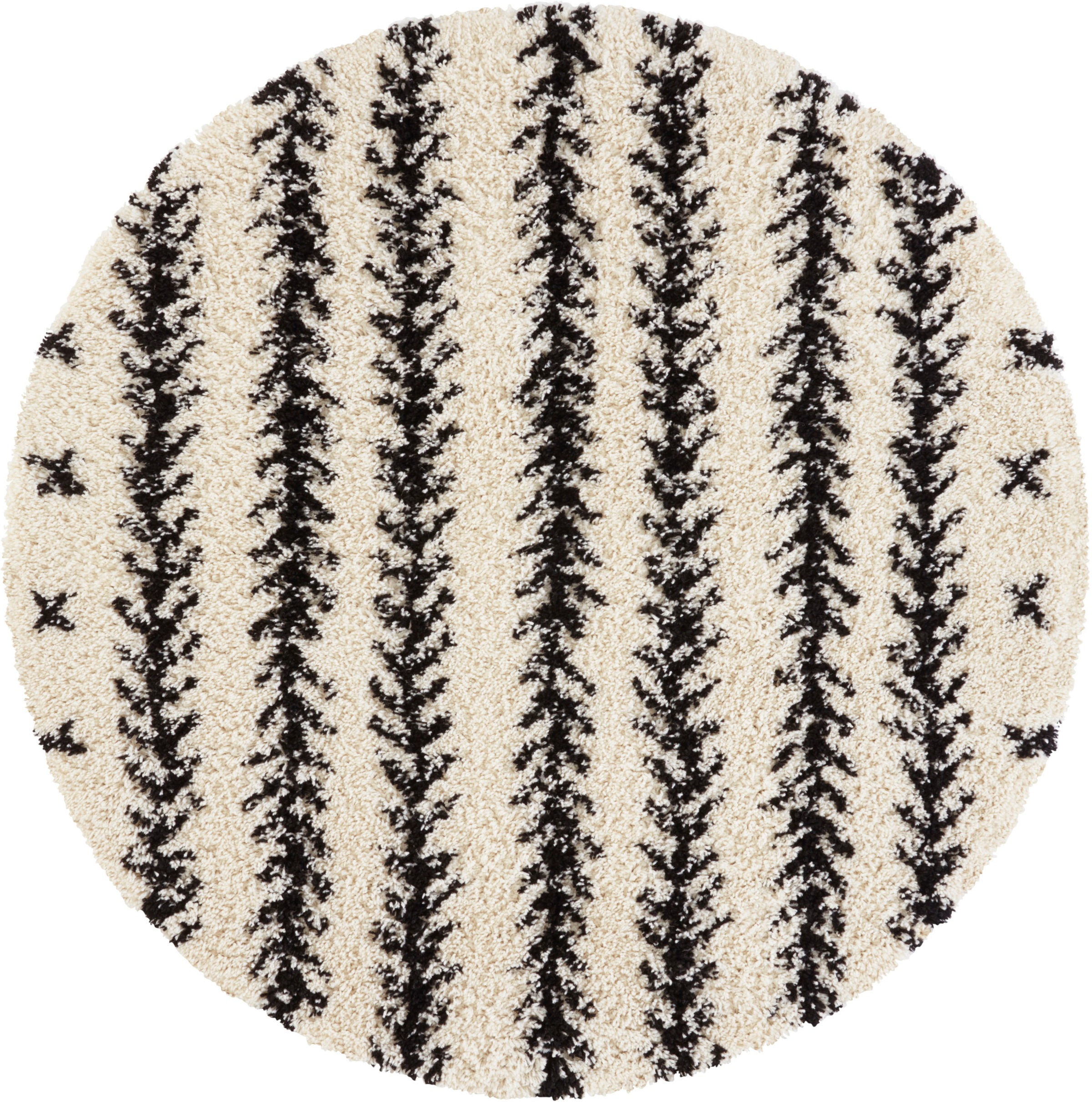 Image of Home affaire Hochflor-Teppich »Linn«, rund, 35 mm Höhe, Weicher Hochflor, Scandi Look, gestreift, Wohnzimmer, Schafzimmer, Arbeitszimmer, Robust, Pflegeleicht bei Ackermann Versand Schweiz