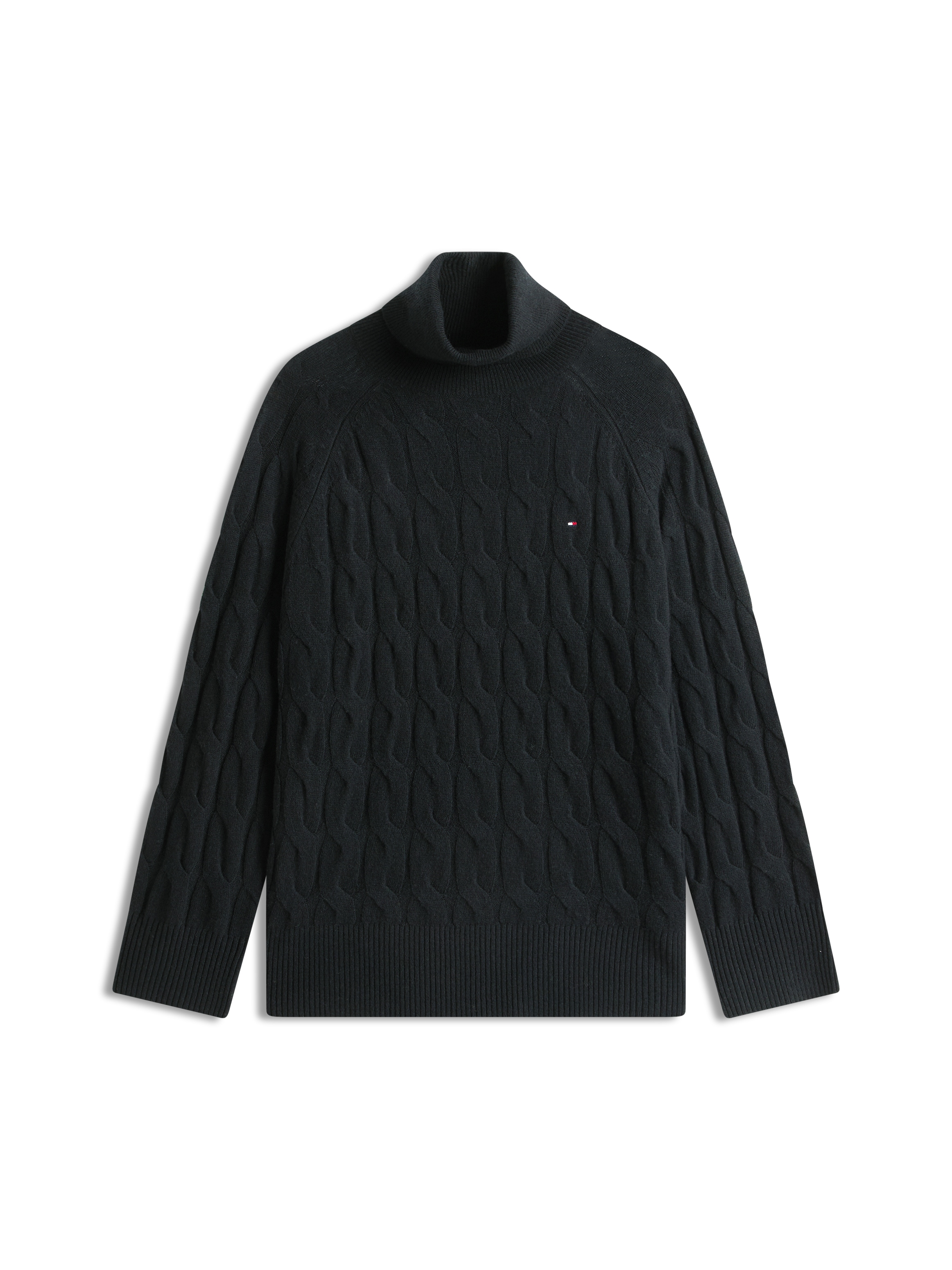 Tommy Hilfiger Curve Rollkragenpullover »CRV SOFT WOOL CABLE ROLL-NK SWT« in grossen Grössen, mit Zopfmuster, aus reiner Wolle