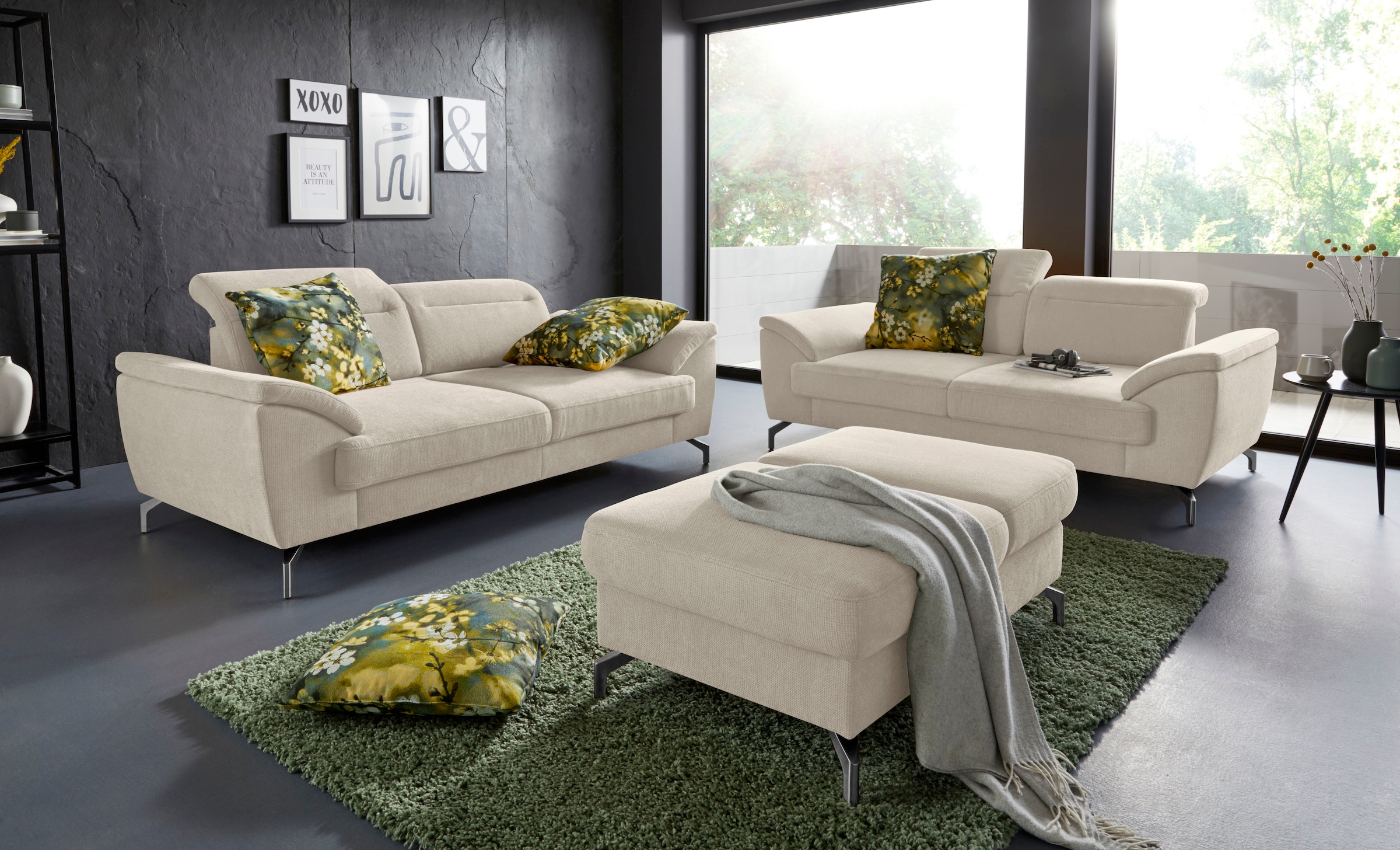 sit&more Hocker »Percy«, Fusshöhe 15cm, mit Klappfunktion, wahlweise in 2 Fussfarben