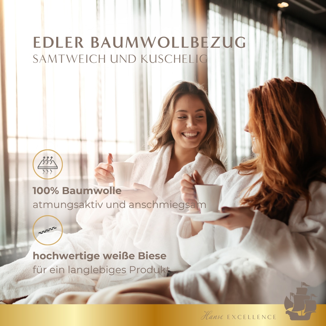 Hanse mit Kogge 3-Kammer-Kopfkissen »Hanse Excellence Gänsedaunenkopfkissen, Luxusqualität, Made in Germany« Füllung: Aussenkammern: 100% Gänsedaunen; Innenkammer: 100% Gänsefedern 1 Stk. tlg.