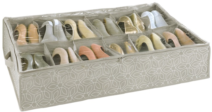 Image of WENKO Unterbettkommode »Balance«, für Schuhe, 12 Fächer, atmungsaktivem, strapazierfähigem Vlies-Material bei Ackermann Versand Schweiz