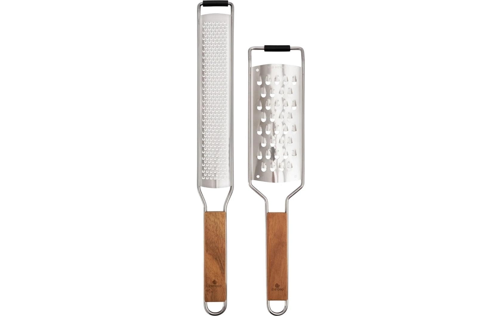 Image of Küchenreibe "Exitoso Küchenreibe mit Holzgriff Braun"