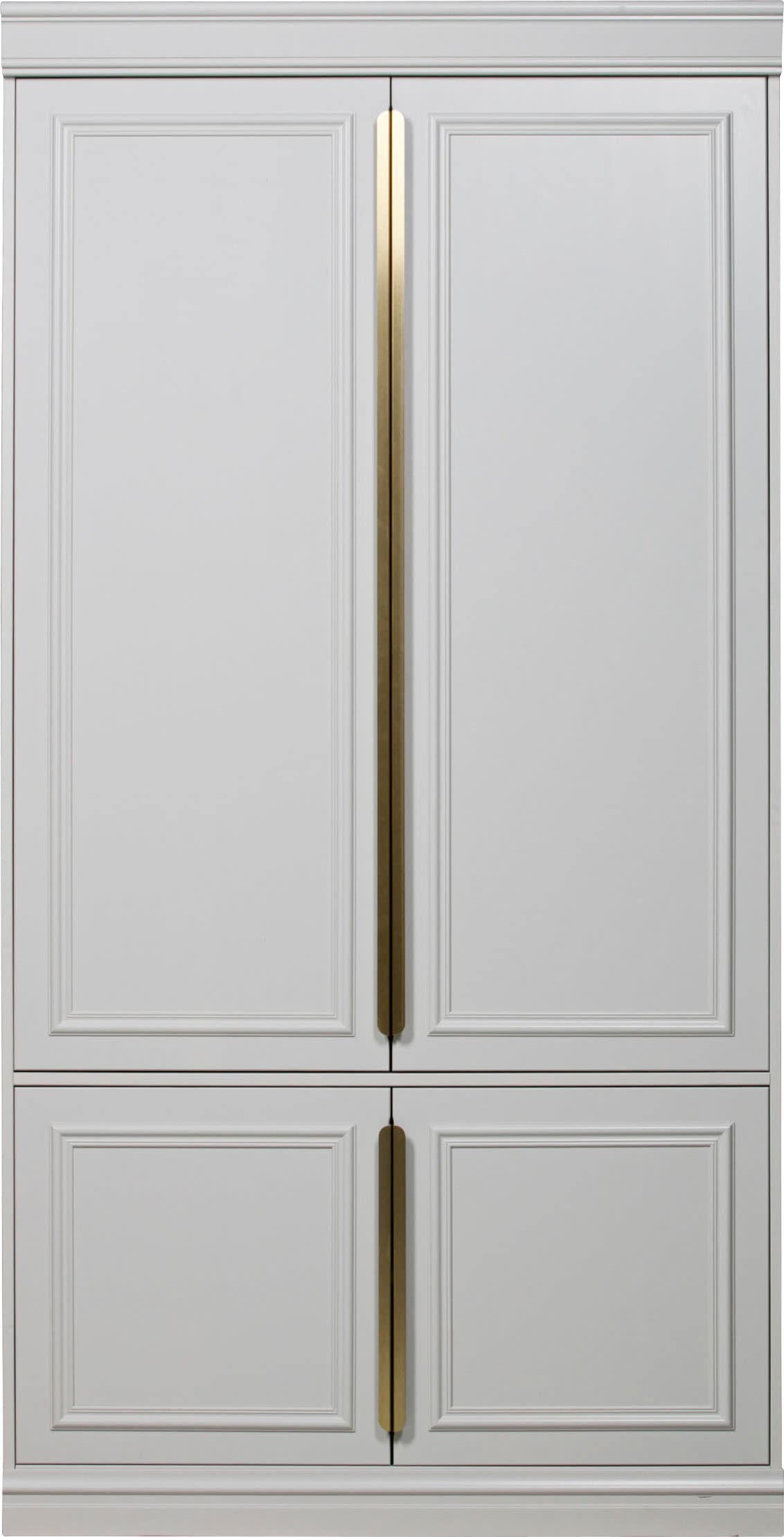 Image of WOOOD Garderobenschrank "Organize FSC-Kiefernholz mit Zierleisten-Türen und Metallgriffen" H 215 x B 110 x T 62 cm, Wandbefestigung empfohlen, pfleigleicht