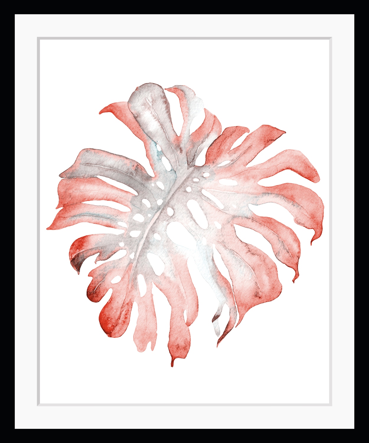 Image of queence Bild "Klaudia" Blätter Kunst Pflanzen Pflanzenbilder HD Premium Poster-Druck inkl. Holzrahmen