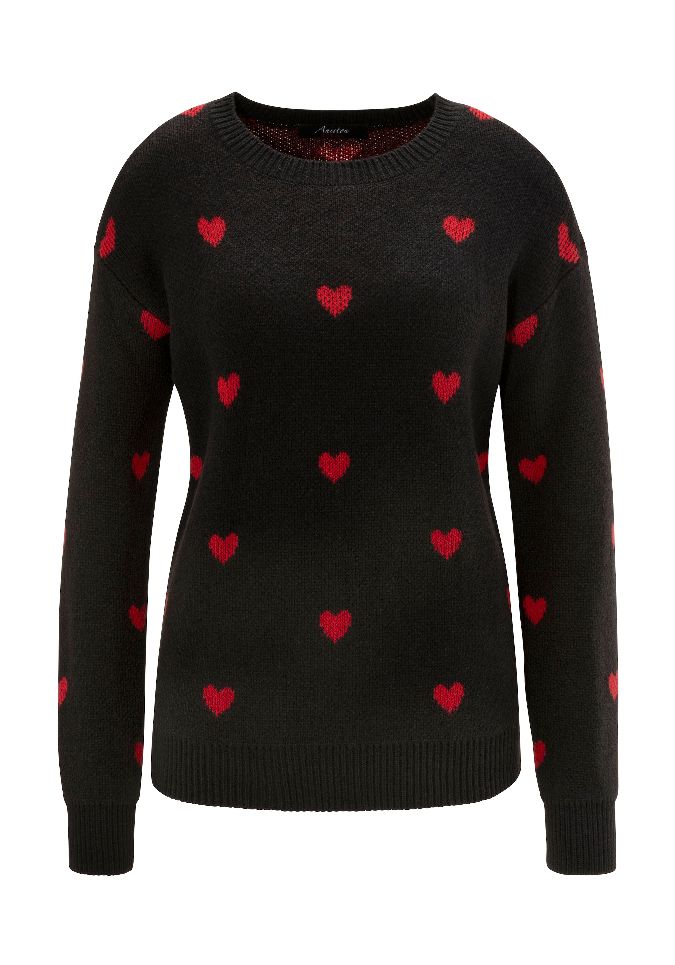 Aniston CASUAL Strickpullover, mit eingestrickten Herzchen