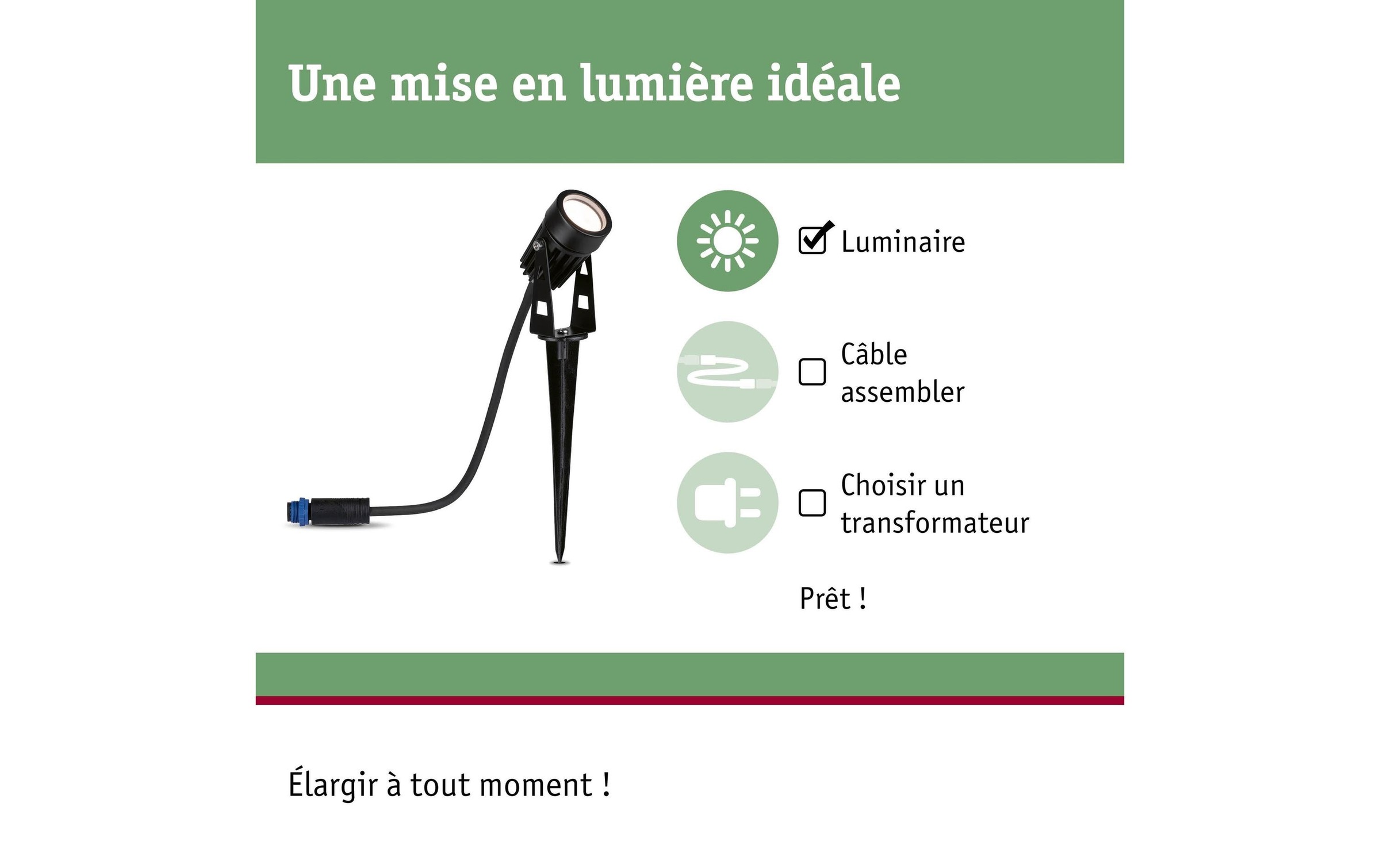 Paulmann Projecteur de jardin »Plug & Shine IP65, 3000 K, 2 W« 1 cuis