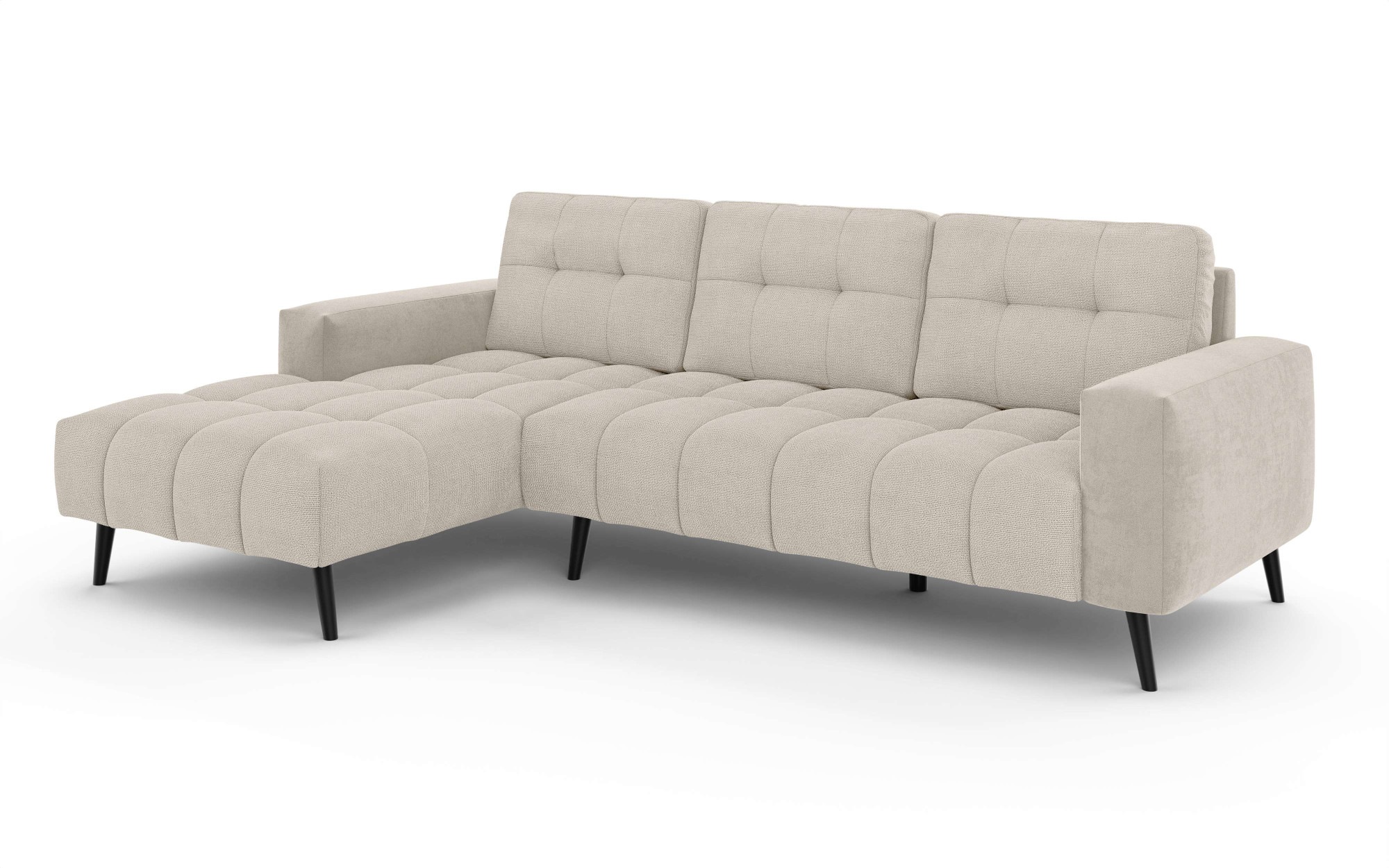 INOSIGN Ecksofa »SERINE mit Recamiere rechts/links bestellbar, Masse B/H/T 253/91/161 cm«, L-Form mit Wellenunterfederung, 3 Rückenkissen, ohne Bettfunktion