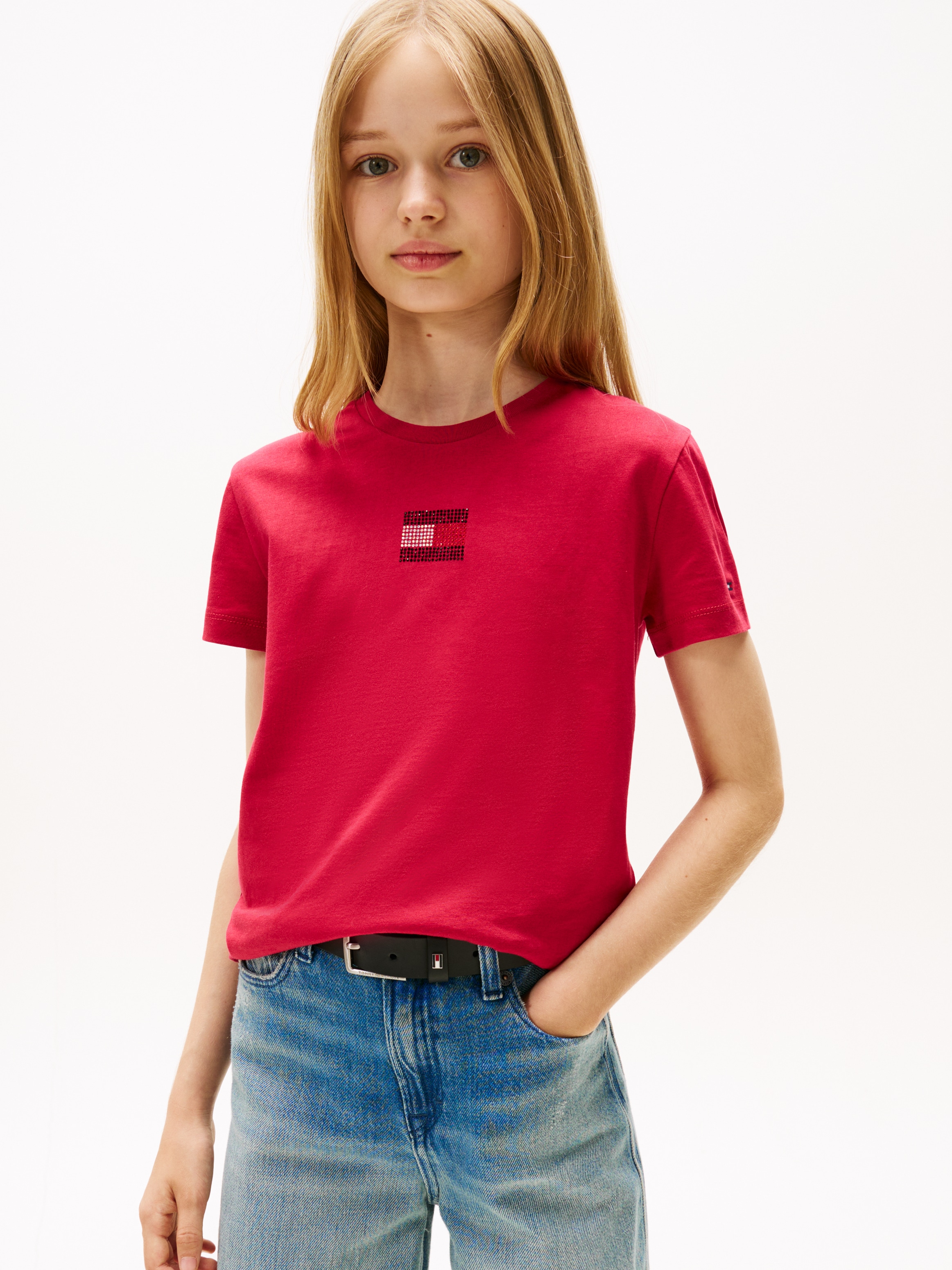 Image of Tommy Hilfiger T-Shirt "RHINE STONE FLAG TEE S/S" Kinder bis 16 Jahre