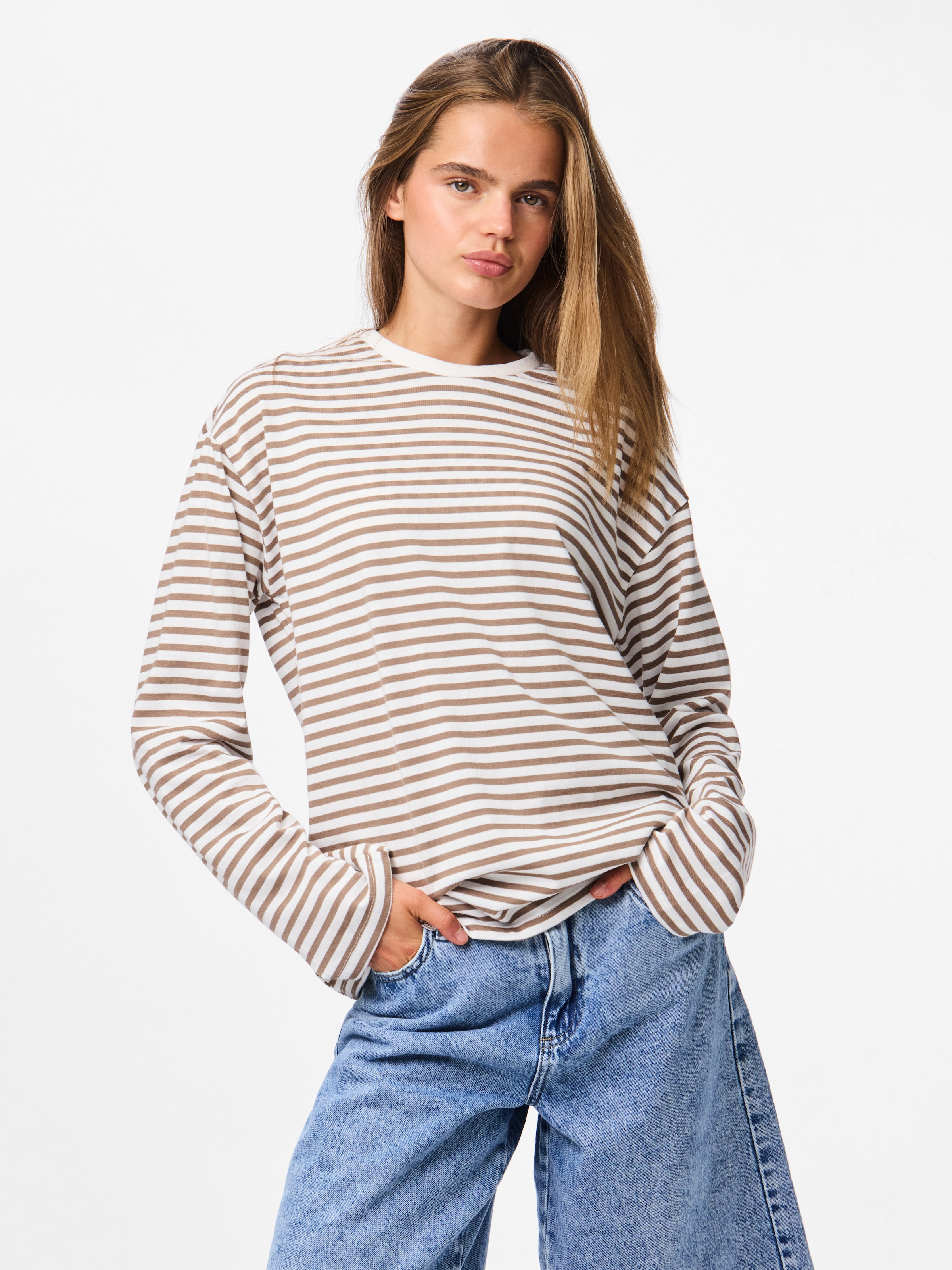 Image of pieces Langarmshirt "PCSADIE LS TOP JRS NOOS" Baumwollmischung, oversize