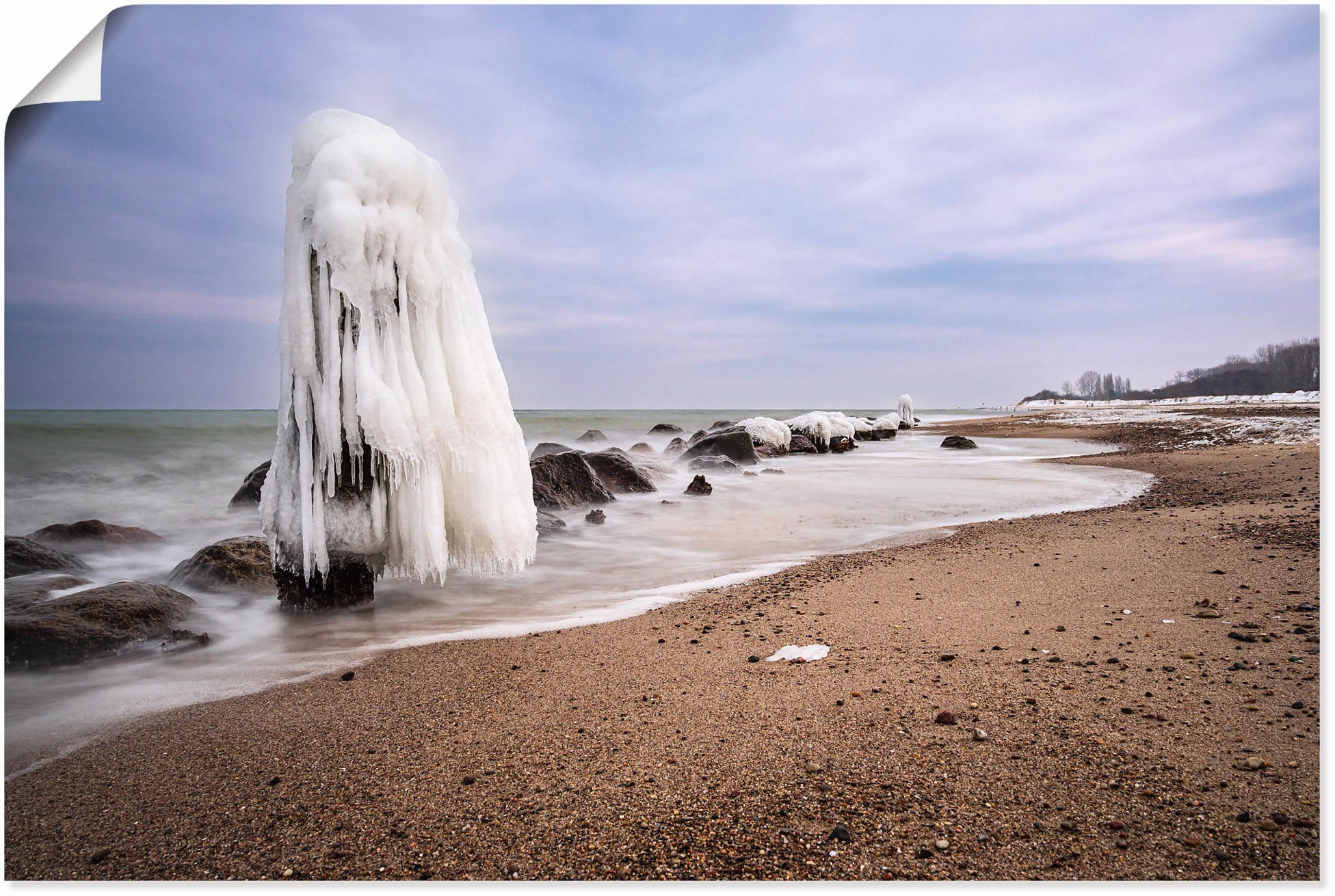 Image of Artland Wandbild »Buhne an Ostseeküste bei Kühlungsborn«, Strandbilder, (1 St.), in vielen Grössen & Produktarten - Alubild / Outdoorbild für den Aussenbereich, Leinwandbild, Poster, Wandaufkleber / Wandtattoo auch für Badezimmer geeignet bei Ackermann Ve