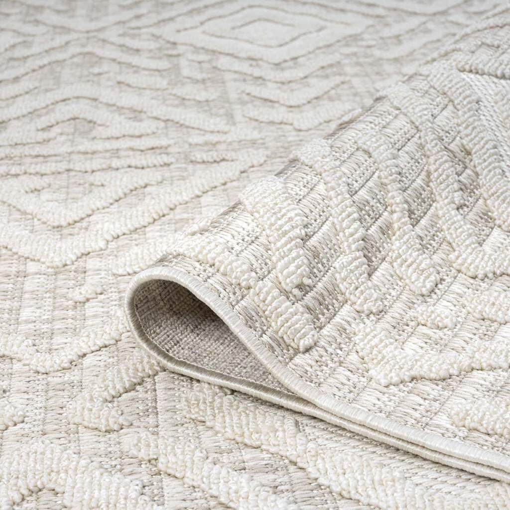 Carpet City Teppich »CLASICO 8926« rechteckig 11 mm Höhe Läufer, Kurzflor, Hochtief-Muster, Boho, Fransen, Wohnzimmer