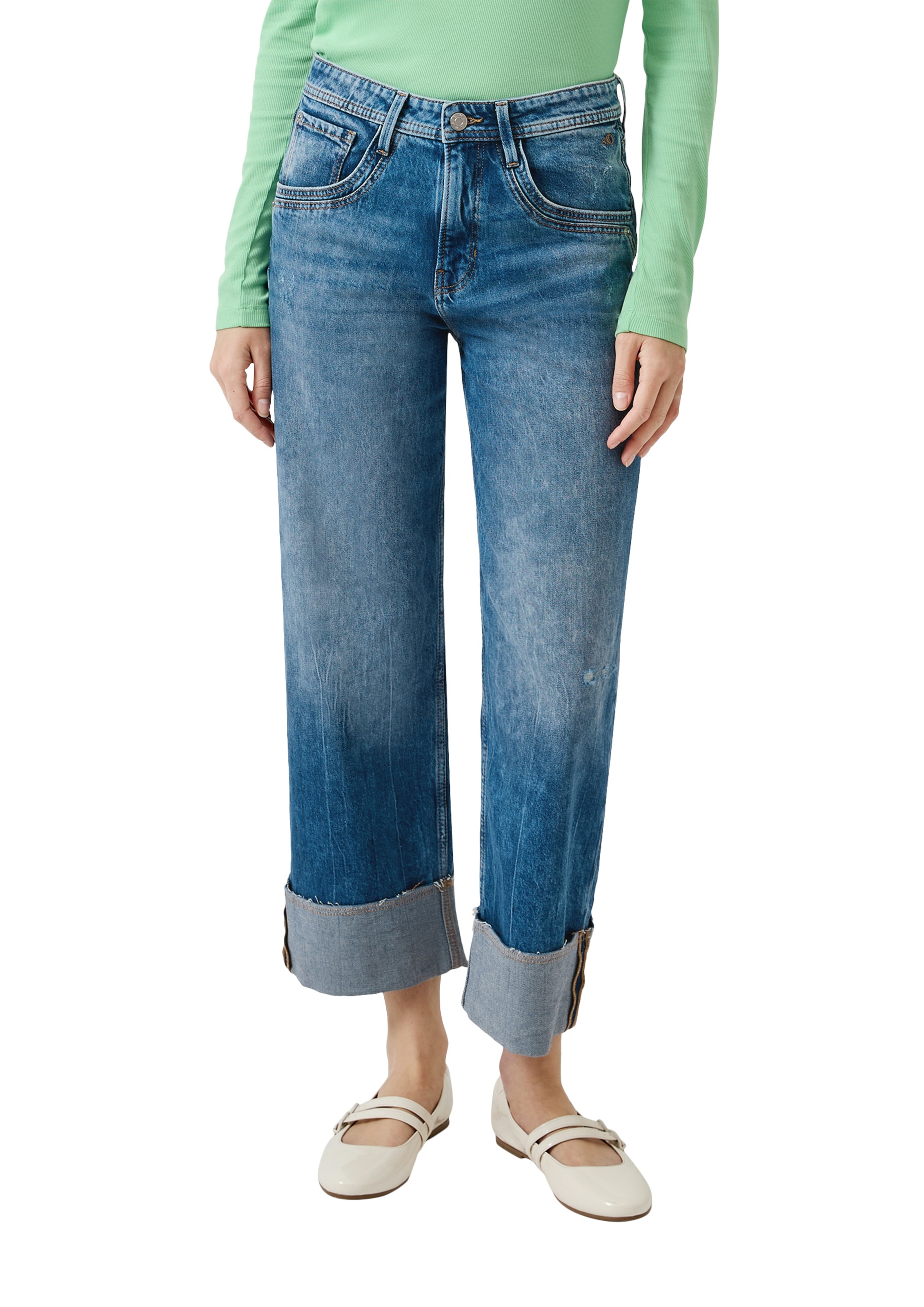 Image of s.Oliver Bequeme Jeans mit Schlag und und Umschlag