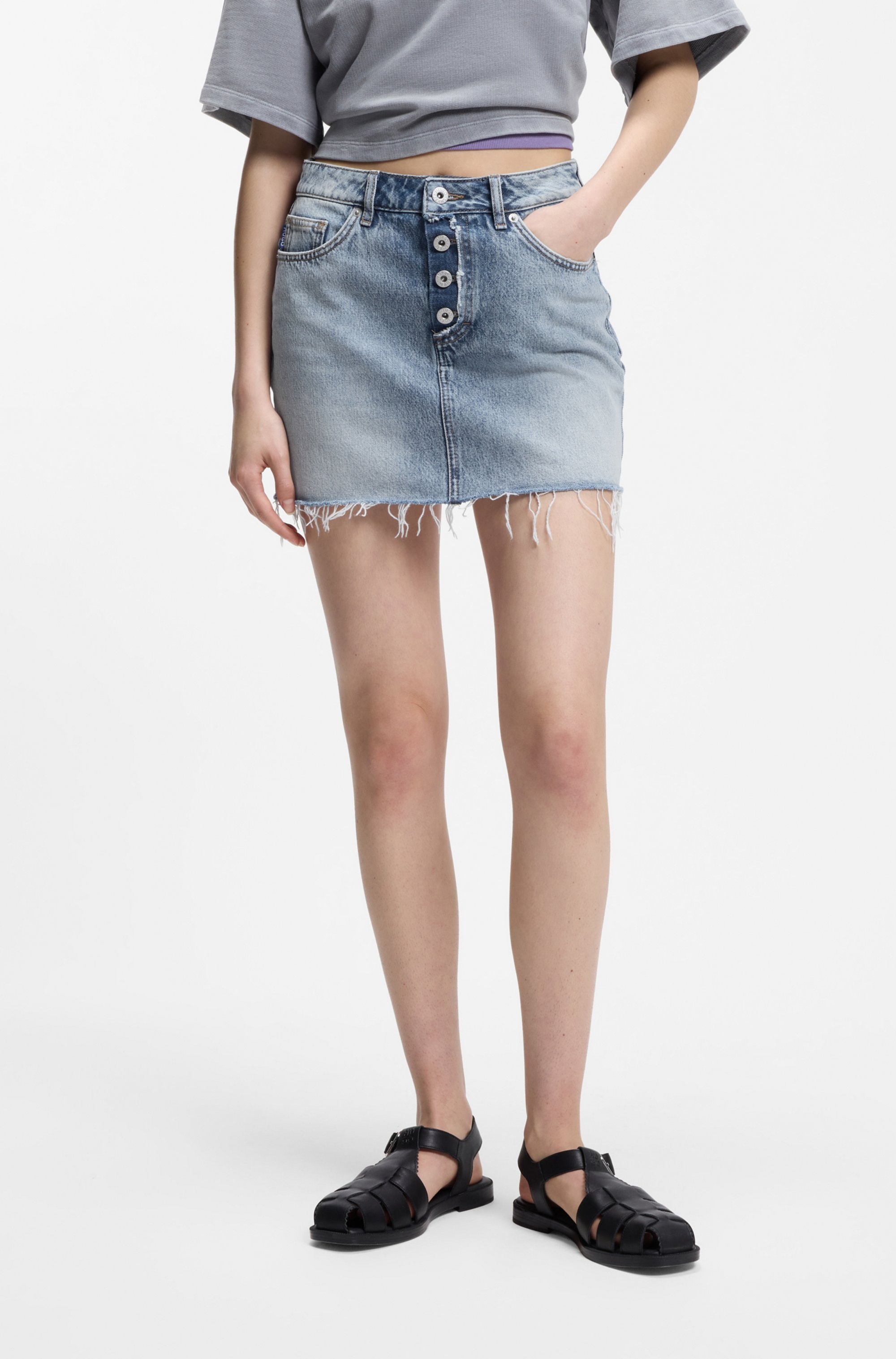 Image of HUGO Jeansrock "Galanie" in Mini-Länge, Mid Rise
