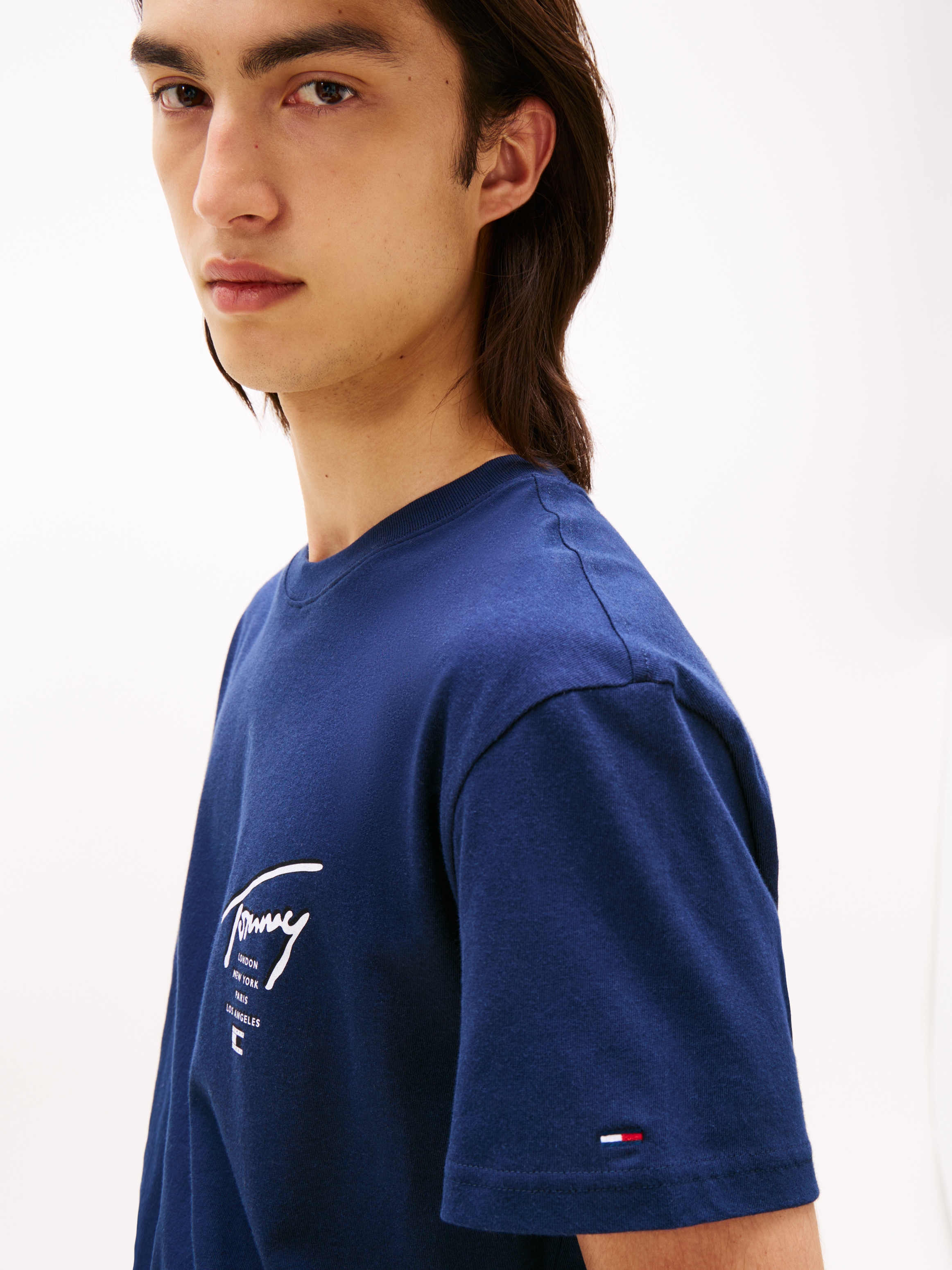 Tommy Jeans T-shirt »TJM SIGN CITY TEE EXT« Rundhals, regular fit, grosser Rückenprint