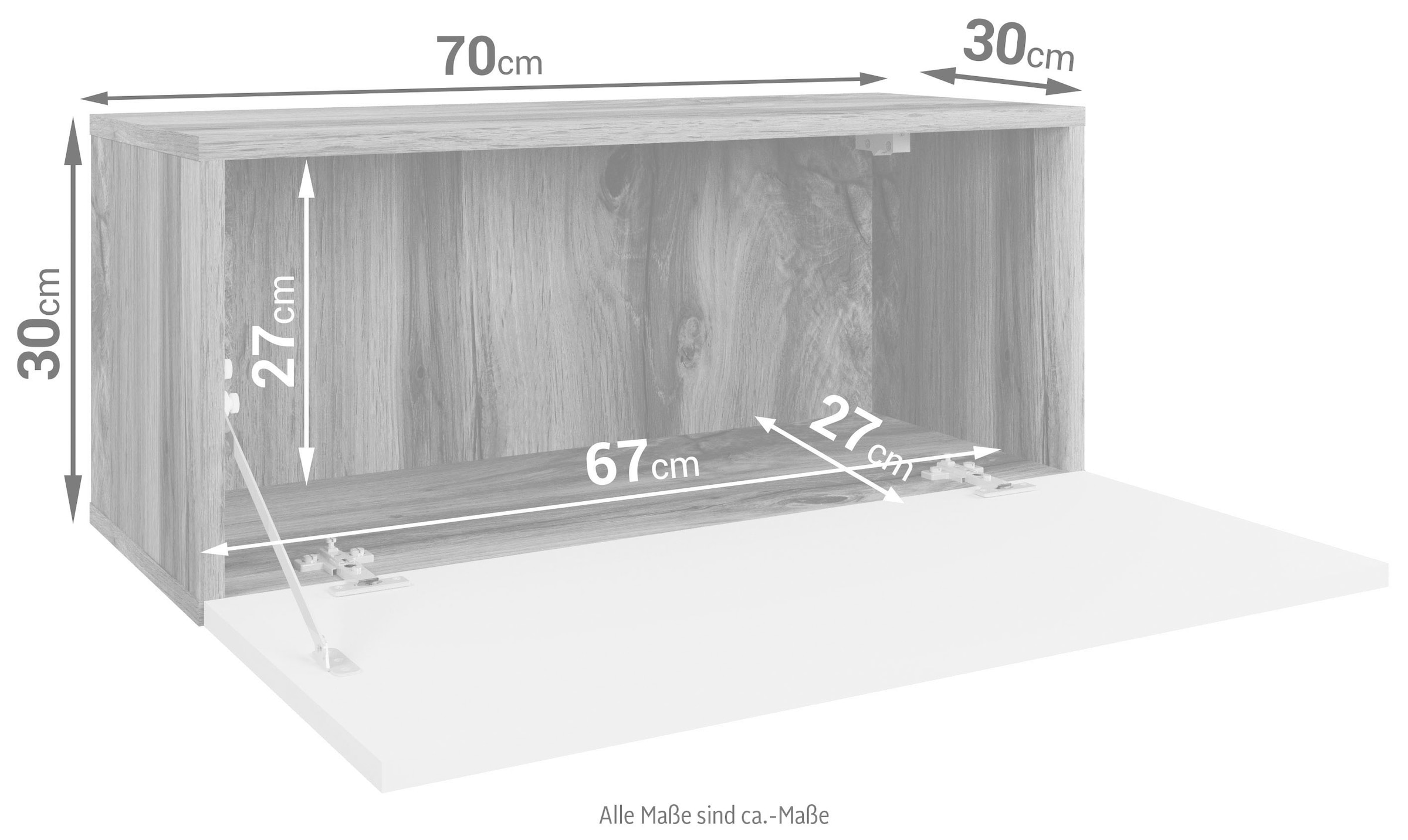 GOODproduct Garderobenschrank »Paris« Kleine Garderobe Wandschrank 70 cm breit, 1 Klappe