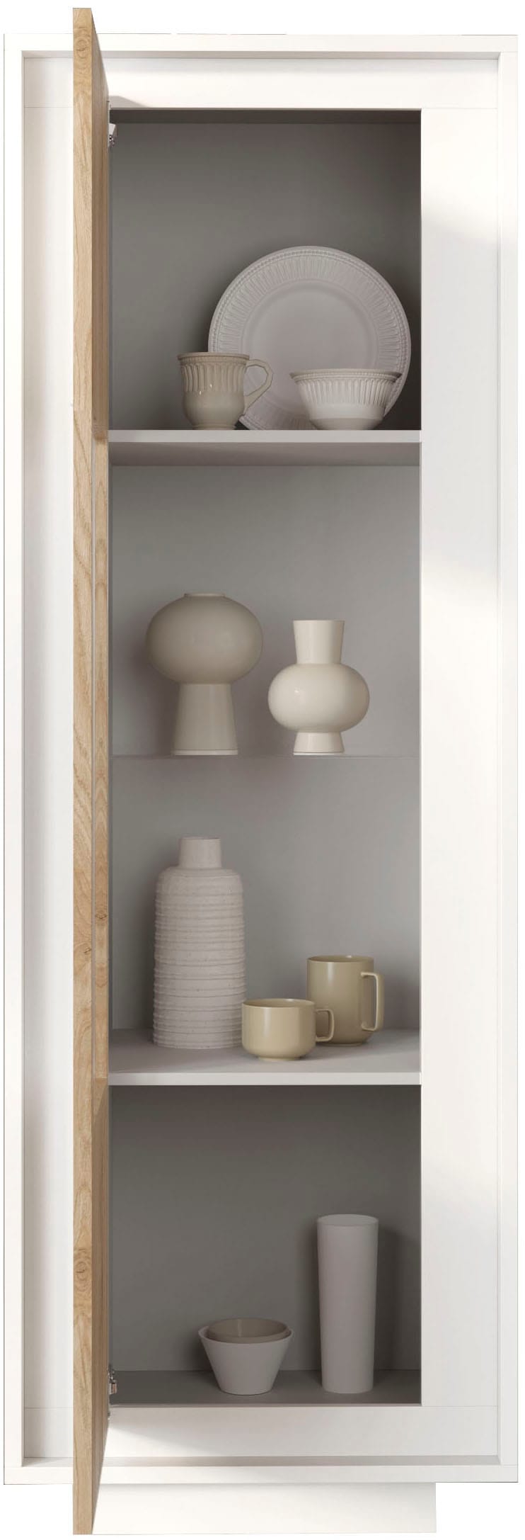Home affaire Vitrine »Sky, B/H 67/197 cm, Vitrinenschrank/Standvitrine/Glasvitrine, 1 Tür« Softclosing, Korpus & Front 22 mm stark, Rahmen-Optik