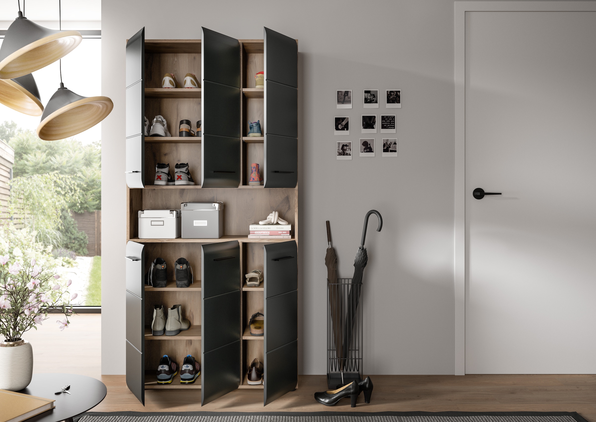 INOSIGN Stauraumschrank 1 Stk. tlg. Florenz, Mehrzweckschrank Nox Oak NB, 90 cm breit