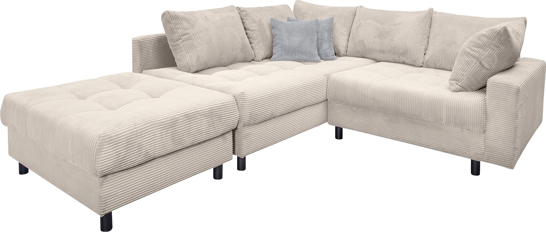 Home affaire Ecksofa Toni L-Form, inklusive Hocker und Rückenkissen