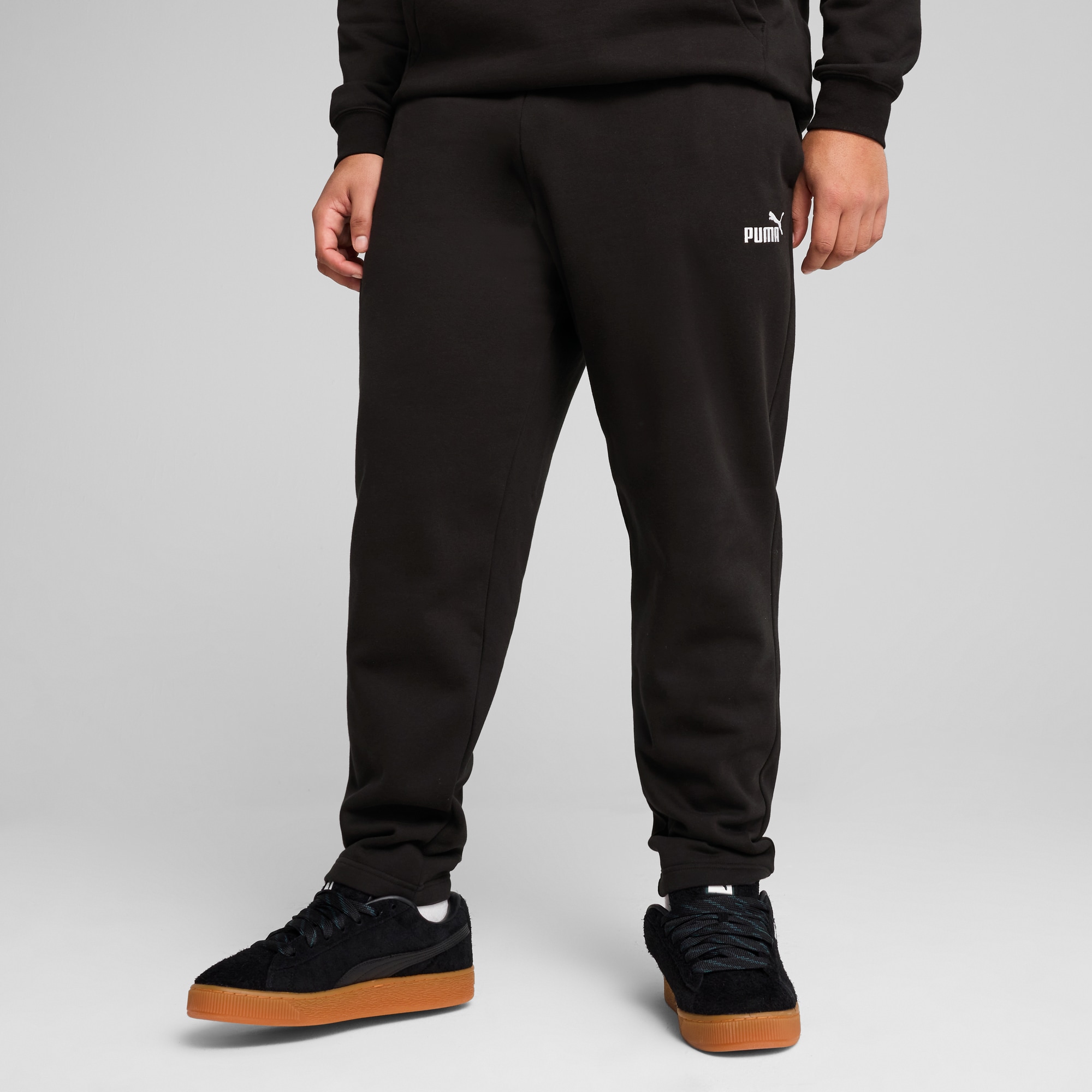 Image of PUMA Trainingshose "ESS NO 1 LOGO SWEATPANTS FL OP" mit Eingrifftaschen, elastischer Bund mit Kordelzug, Regular Fit
