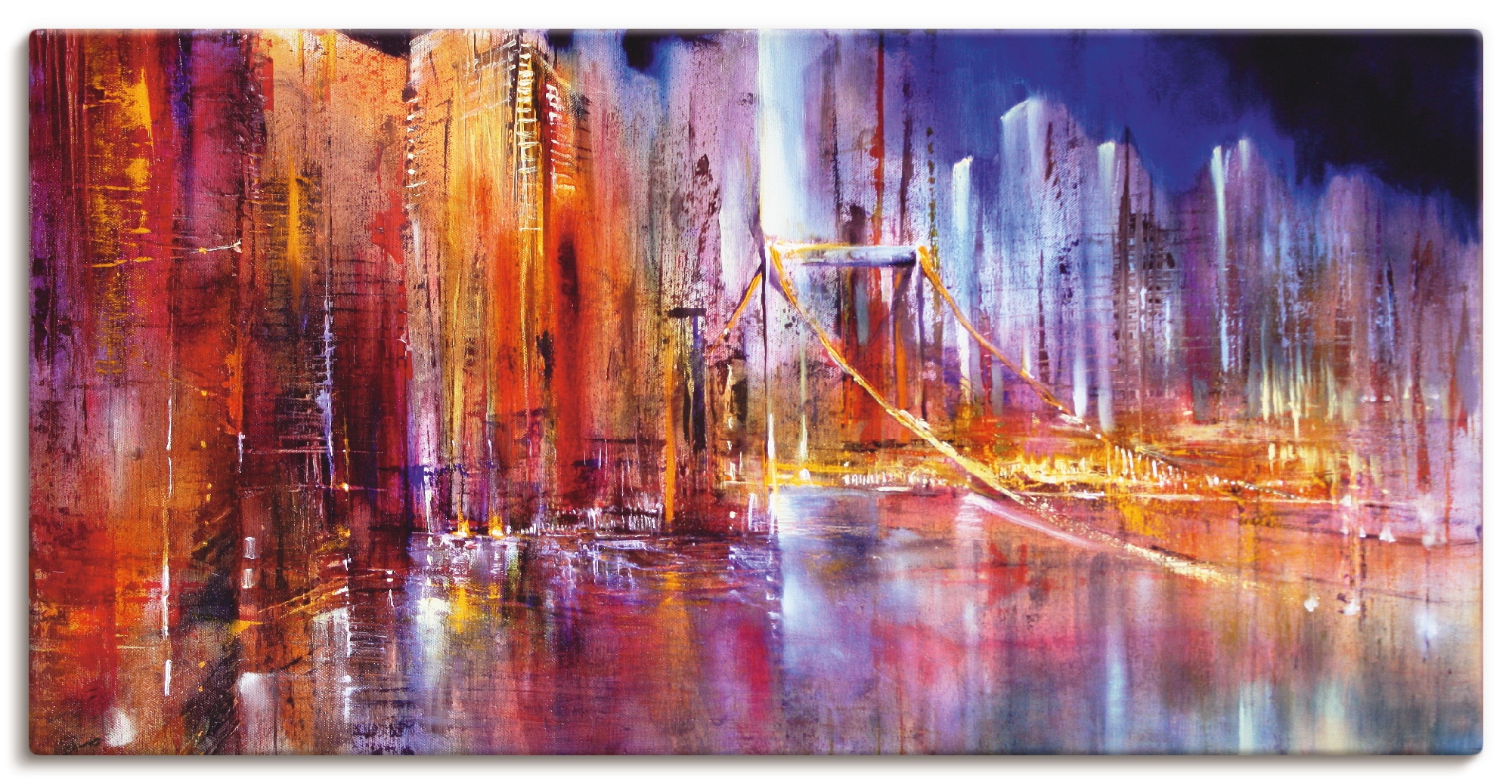 Image of Artland Leinwandbild "Stadtansicht II" Brücken 1 Stk. tlg. auf Holzrahmen gespannt