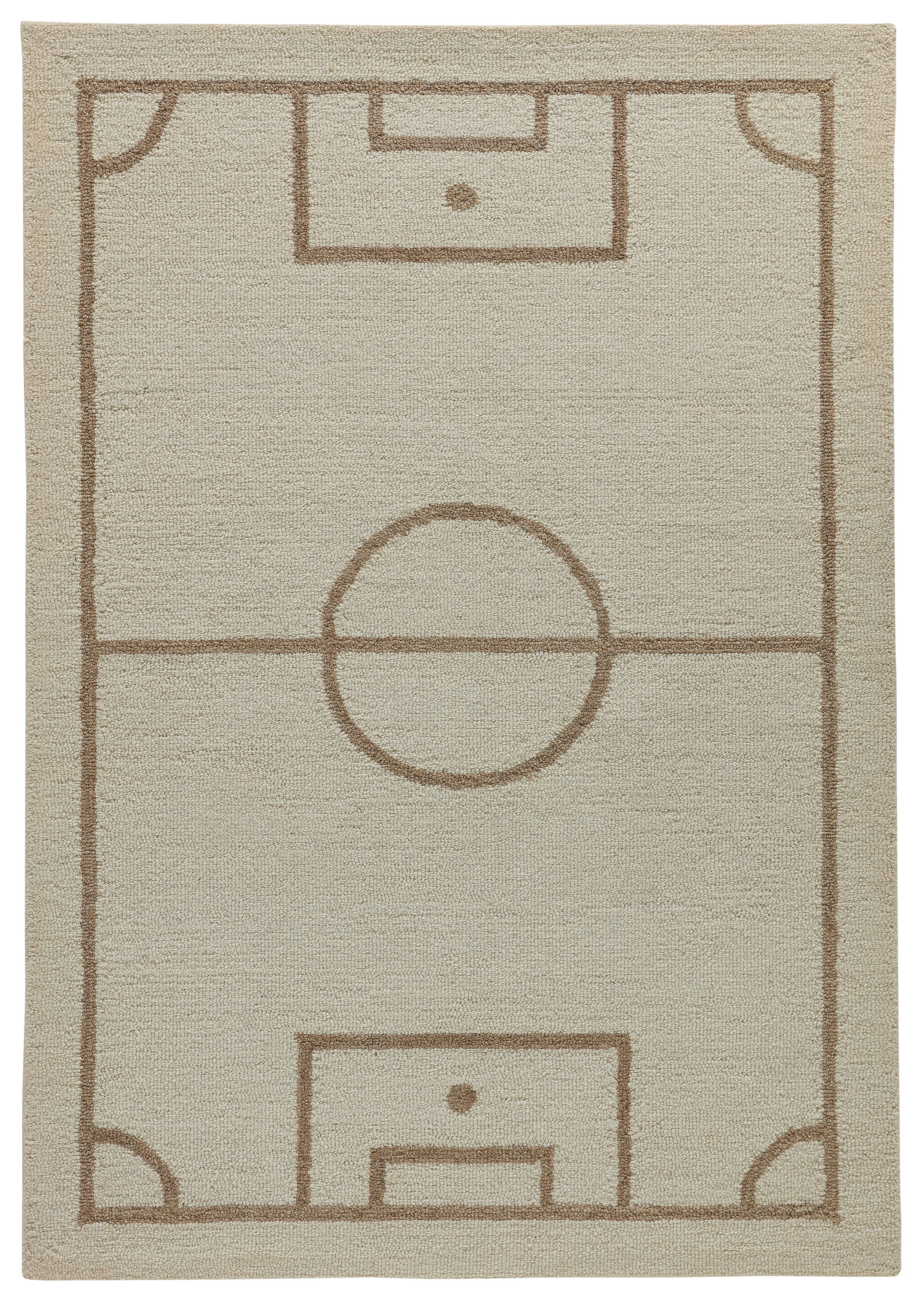 THEKO Kinderteppich »Gaia Kids Football« rechteckig 10 mm Höhe getuftet, reine Schurwolle, Motiv Fussballfeld, Kinderzimmer