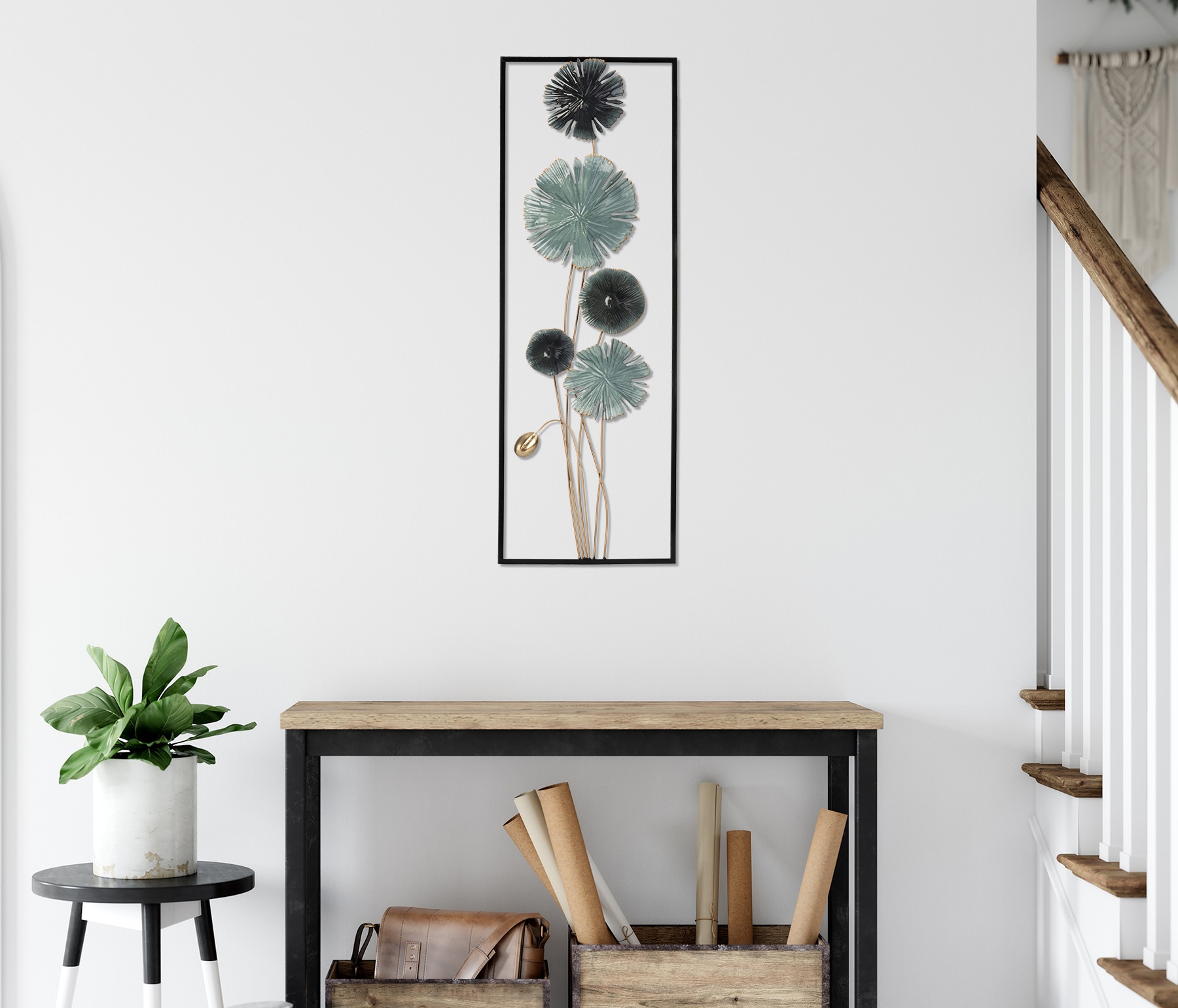 Bönninghoff Metallbild »BLUMEN 31x90 cm – Deko modern« Blätter | Blätterbilder | Pflanzen Wanddekoration