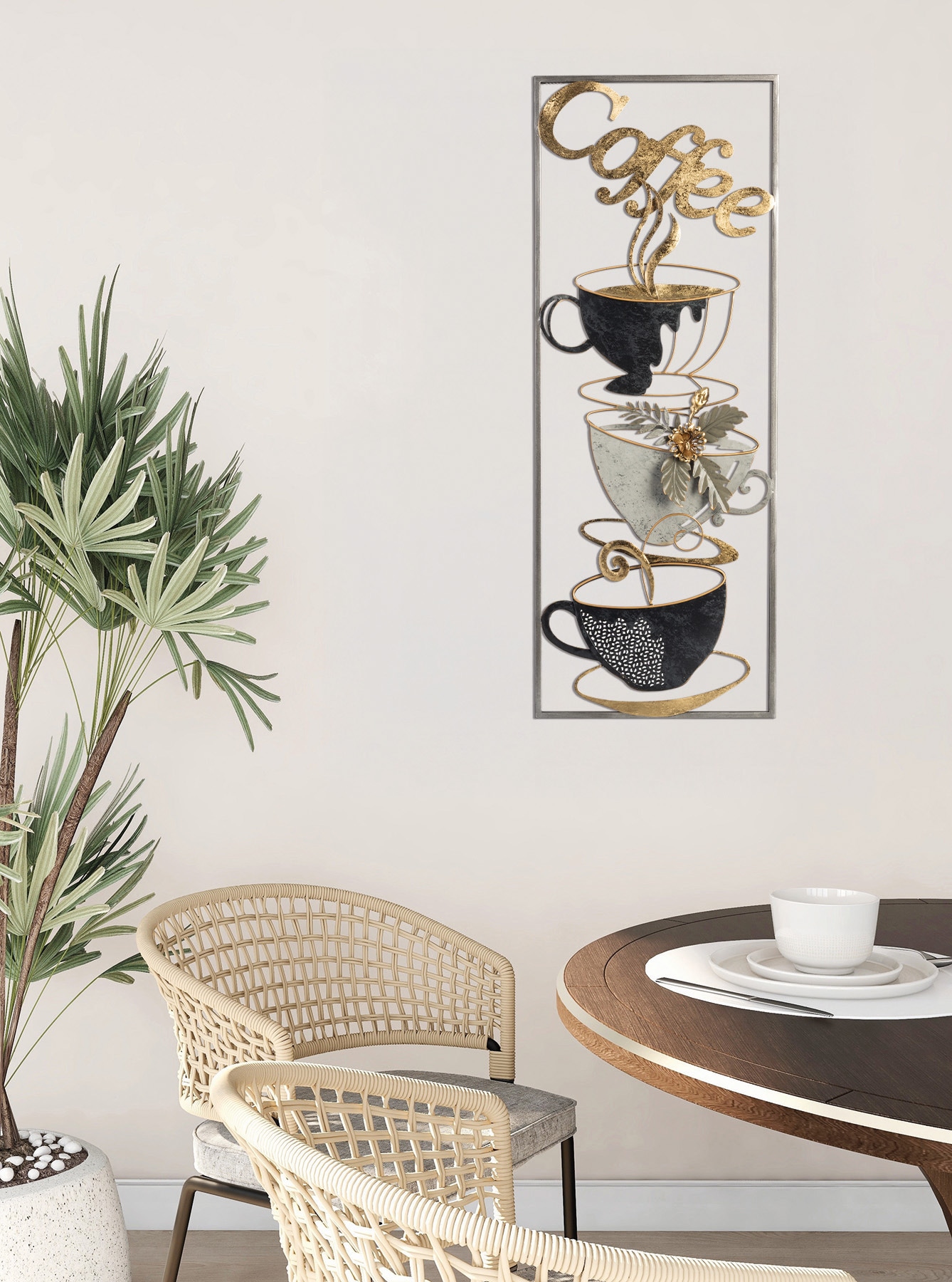 Bönninghoff Metallbild »KAFFEE 29x74 cm – Deko modern« Getränke | Kaffee | Kaffee Bilder Wanddekoration