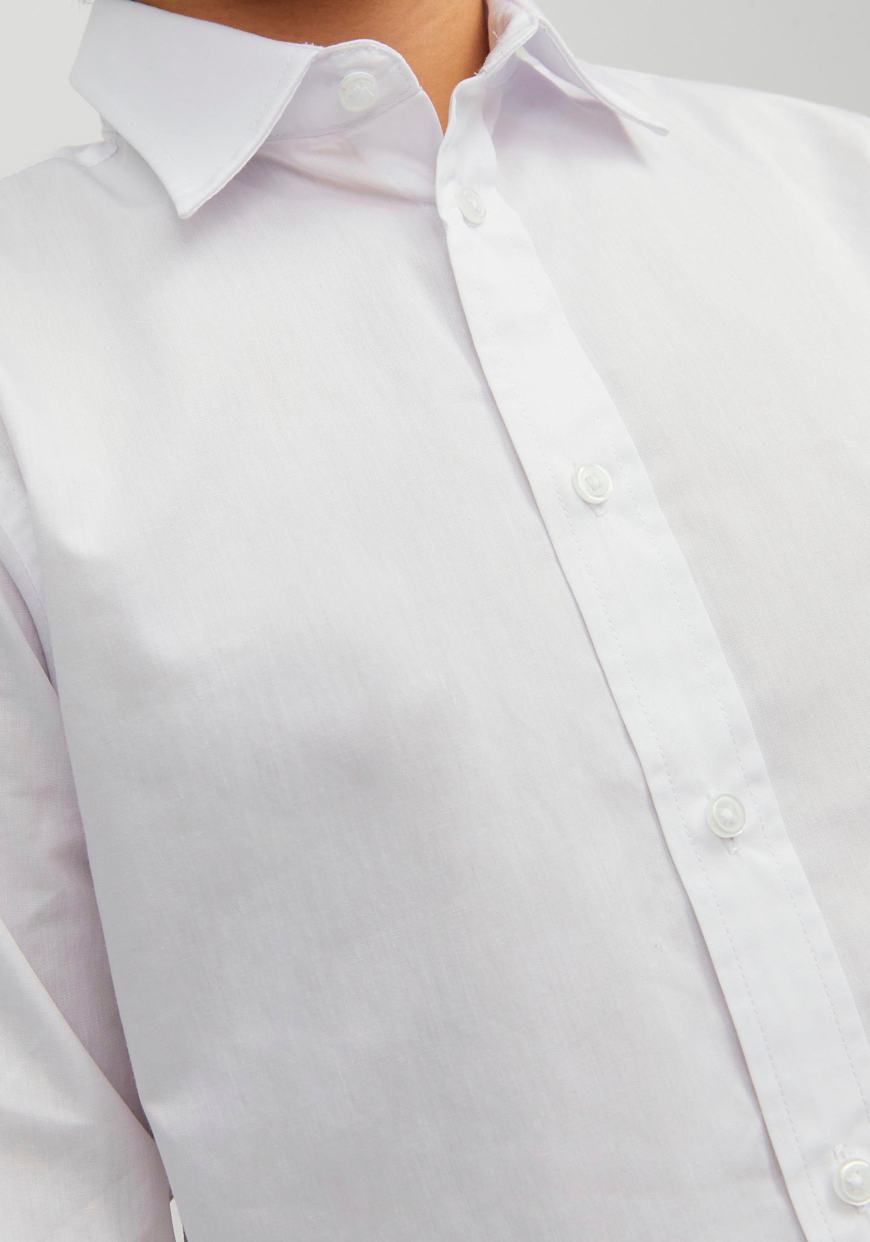 Jack & Jones Junior Langarmhemd »JJJOE SHIRT LS PLAIN NOOS JNR« Materialmix, regular fit