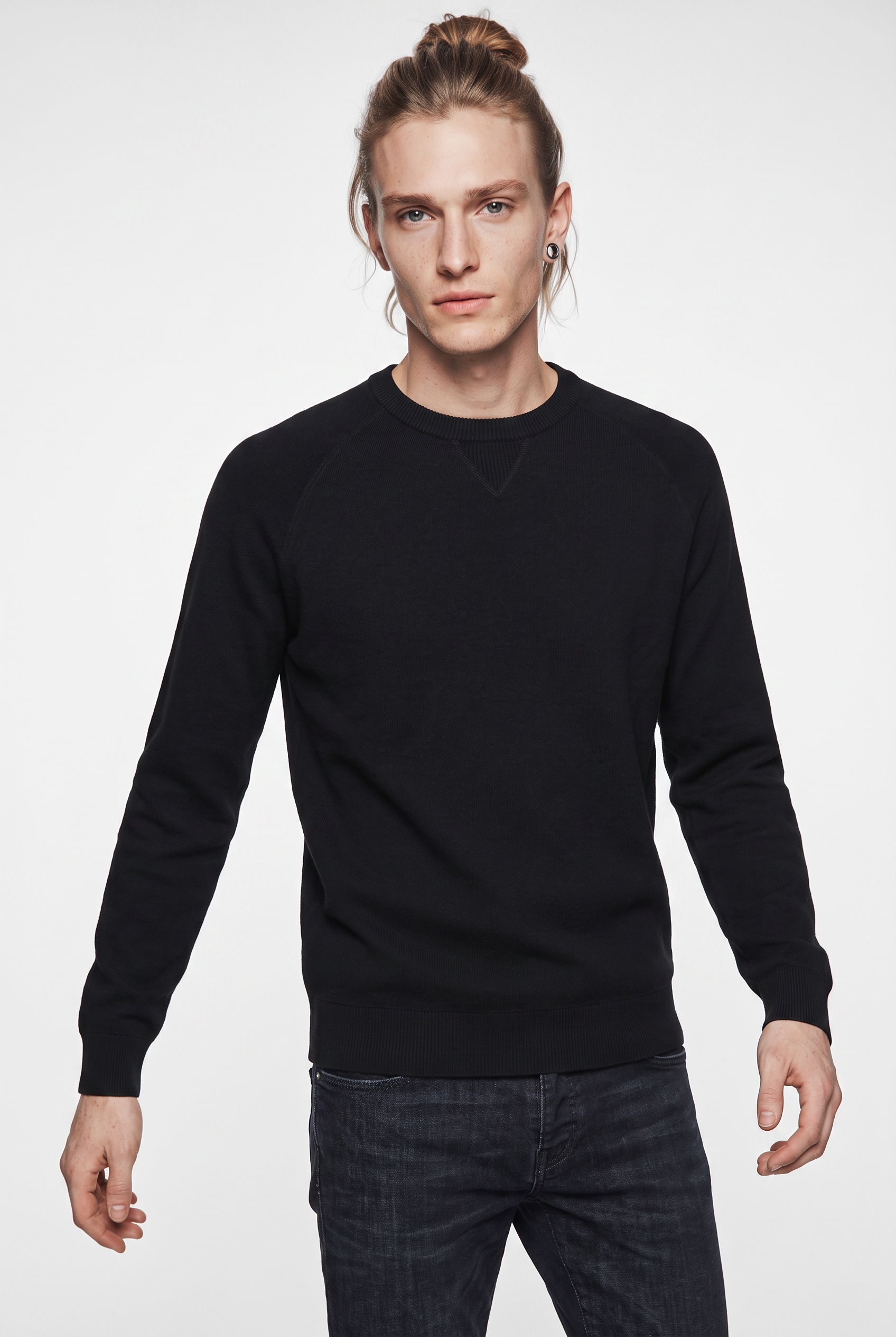 ONLY & SONS Pull à col rond »ONSVILLAS LS CREW KNIT OTL« mélange coton, coupe régulière