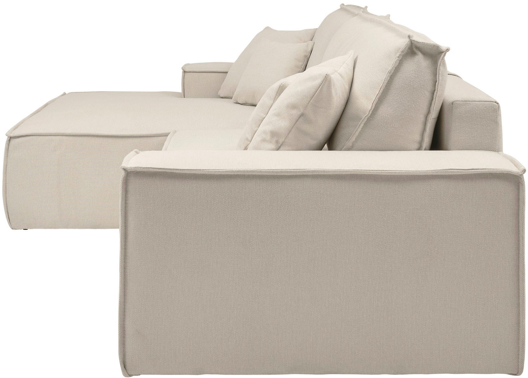 andas Canapé d'angle »FINNLEY Schlafsofa 267 cm, L-Form mit Schlaffunktion & Bettkasten« verfügbar in den Stoffqualitäten Bouclé, Struktur fein und Mega Cord