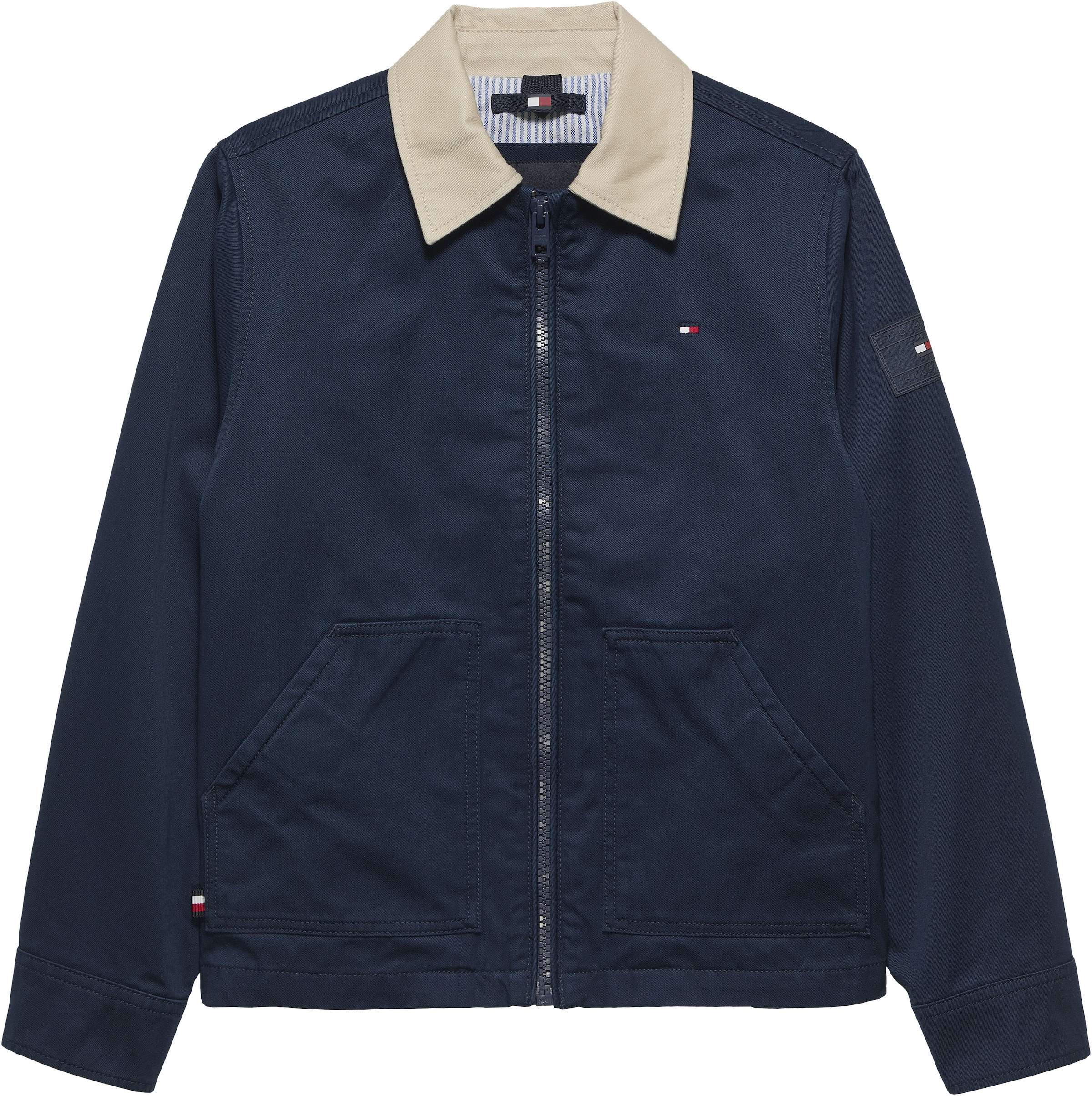 Tommy Hilfiger Veste chemise »CONTRAST COLLAR COTTON JACKET« ohne Kapuze Kinder bis 16 Jahre, regular fit