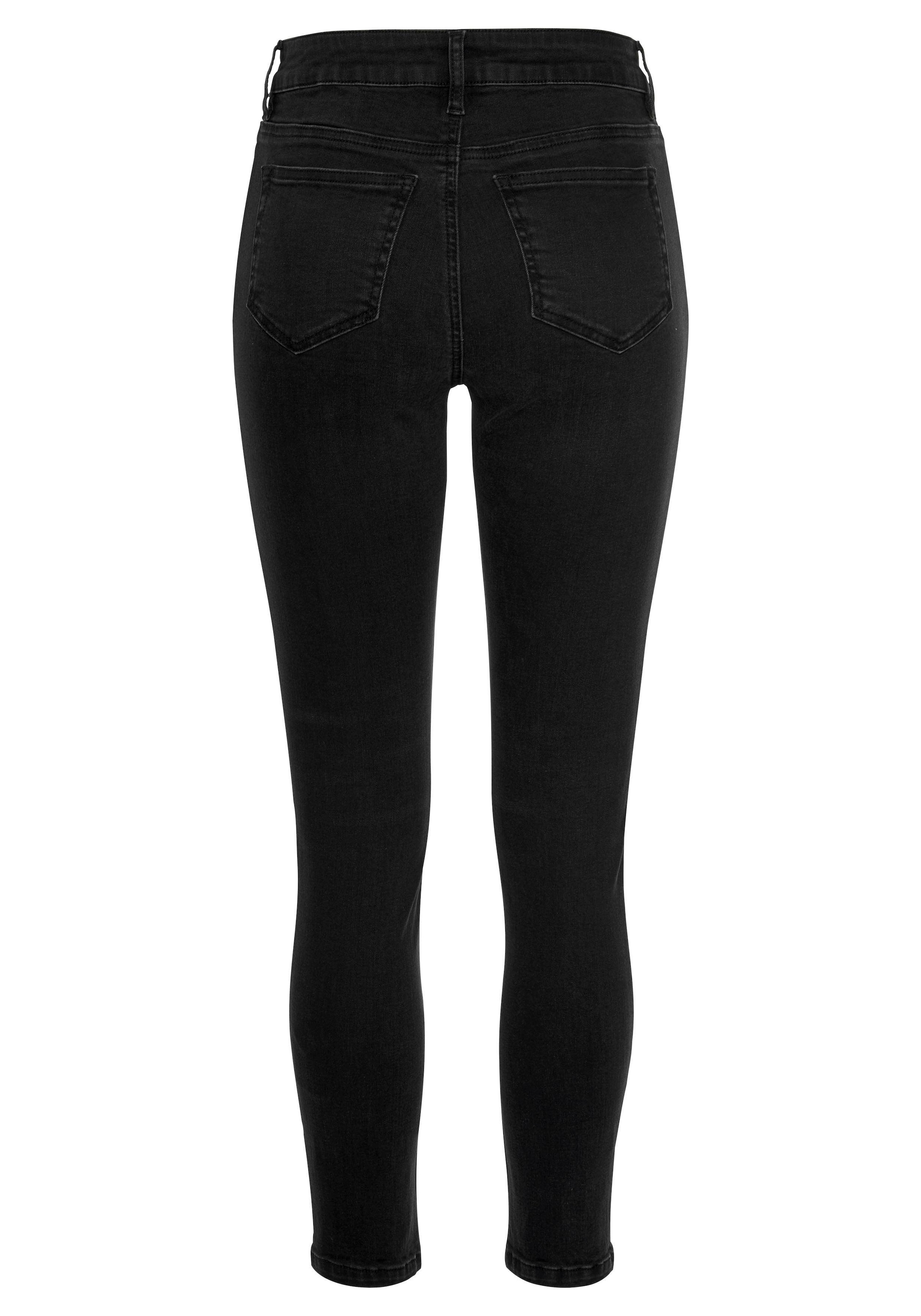 Buffalo High-waist-Jeans, mit modischer Knopfleiste, schmale Skinny-Jeans, Stretch-Qualität