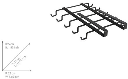 WENKO Küchenregal, Schrankeinsatz, Tassenhalter für 10 Tassen, Metall