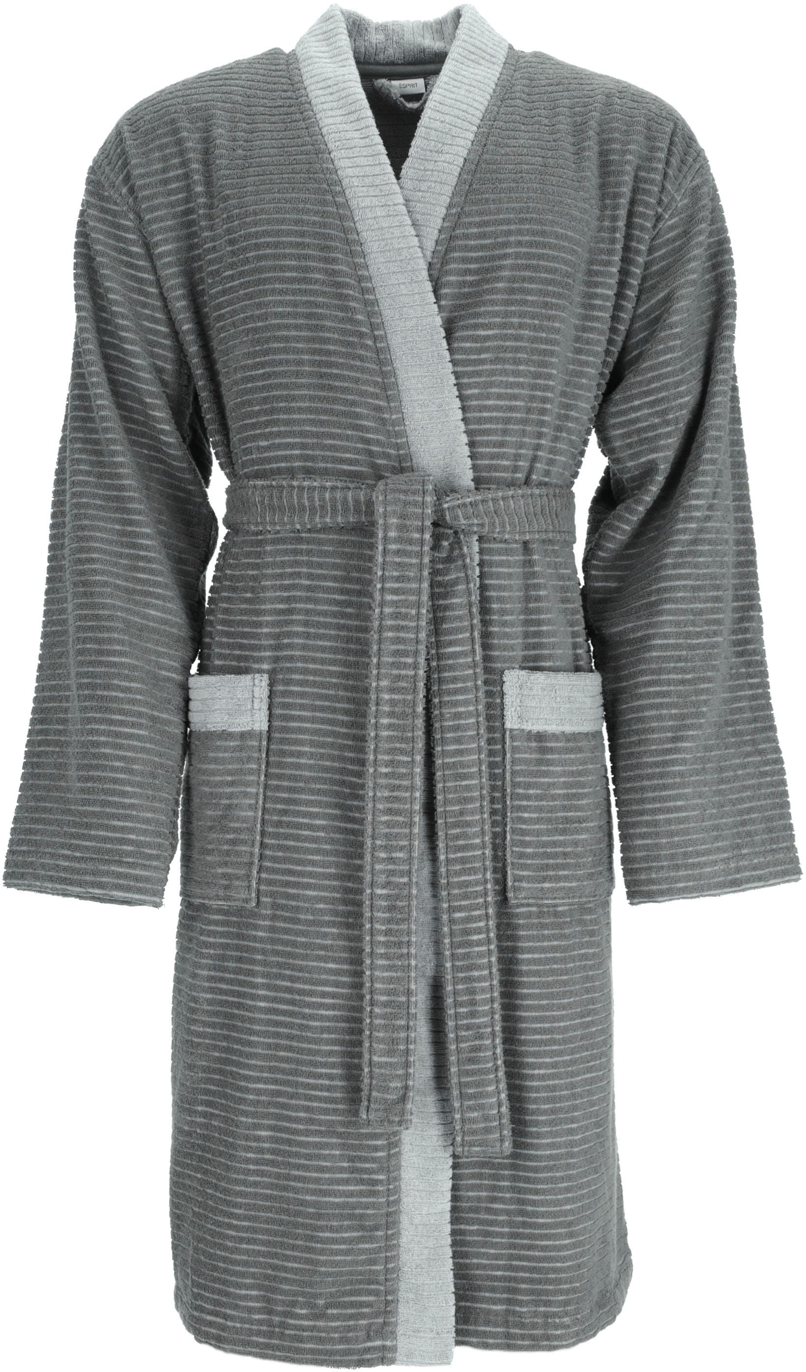 Image of Esprit Herrenbademantel "Double Stripe, ideal für Sauna & Spa, Hotelbademantel, Morgenmantel" 1 Stk. Doubleface Kimonomantel