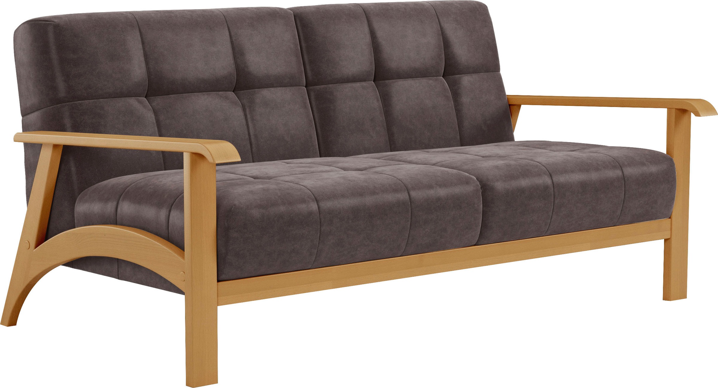 sit&more 2,5-Sitzer »Billund«, Armlehnen aus eichefarbigem Buchenholz, verschiedene Bezüge und Farben
