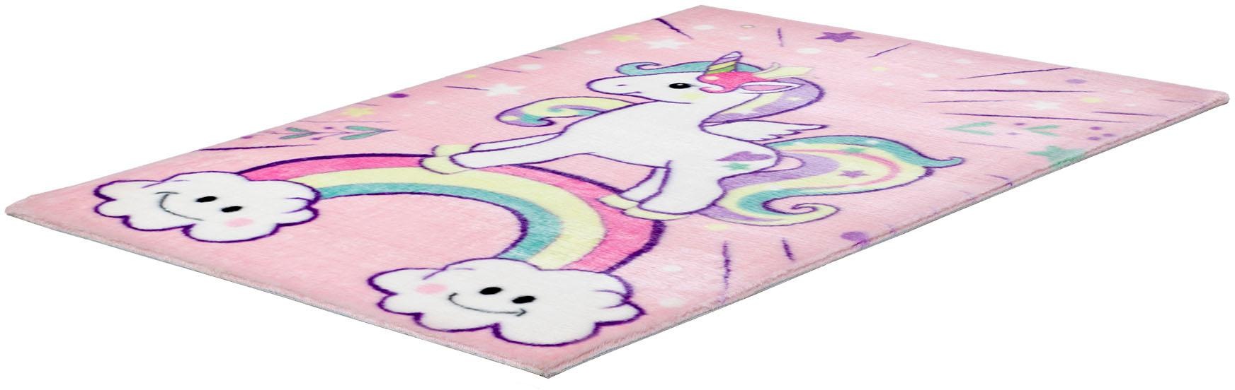 Image of Obsession Kinderteppich »My Lollipop 185«, rechteckig, 17 mm Höhe, Motiv Einhorn & Regenbogen, sehr weicher Flor, Kinderzimmer bei Ackermann Versand Schweiz