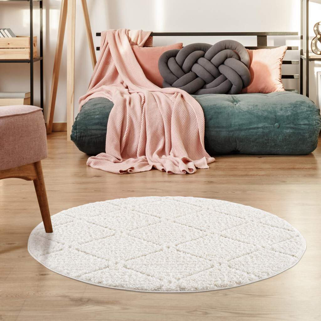 Image of Carpet City Hochflor-Teppich "Focus 2997" rund 20 mm Höhe Boho-Teppich, Hochtief-Muster/ 3D-Effekt, für Wohnzimmer, Schlafzimmer