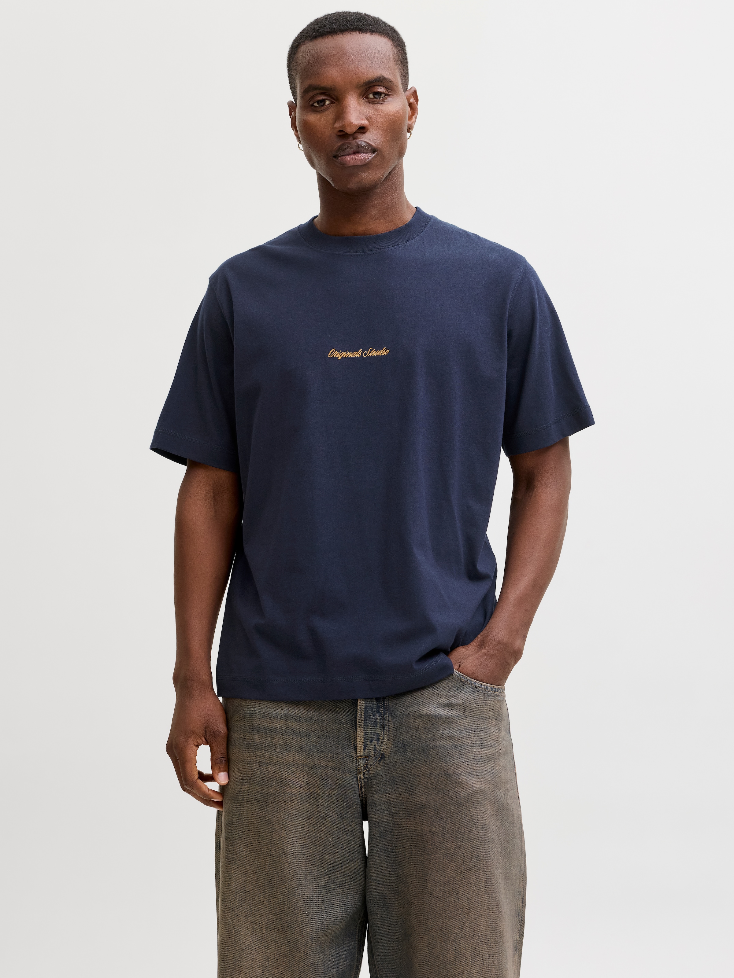 Jack & Jones Rundhalsshirt »JORNORREBRO EMB TEE SS CREW NECK NOOS« Baumwolle, locker geschnitten