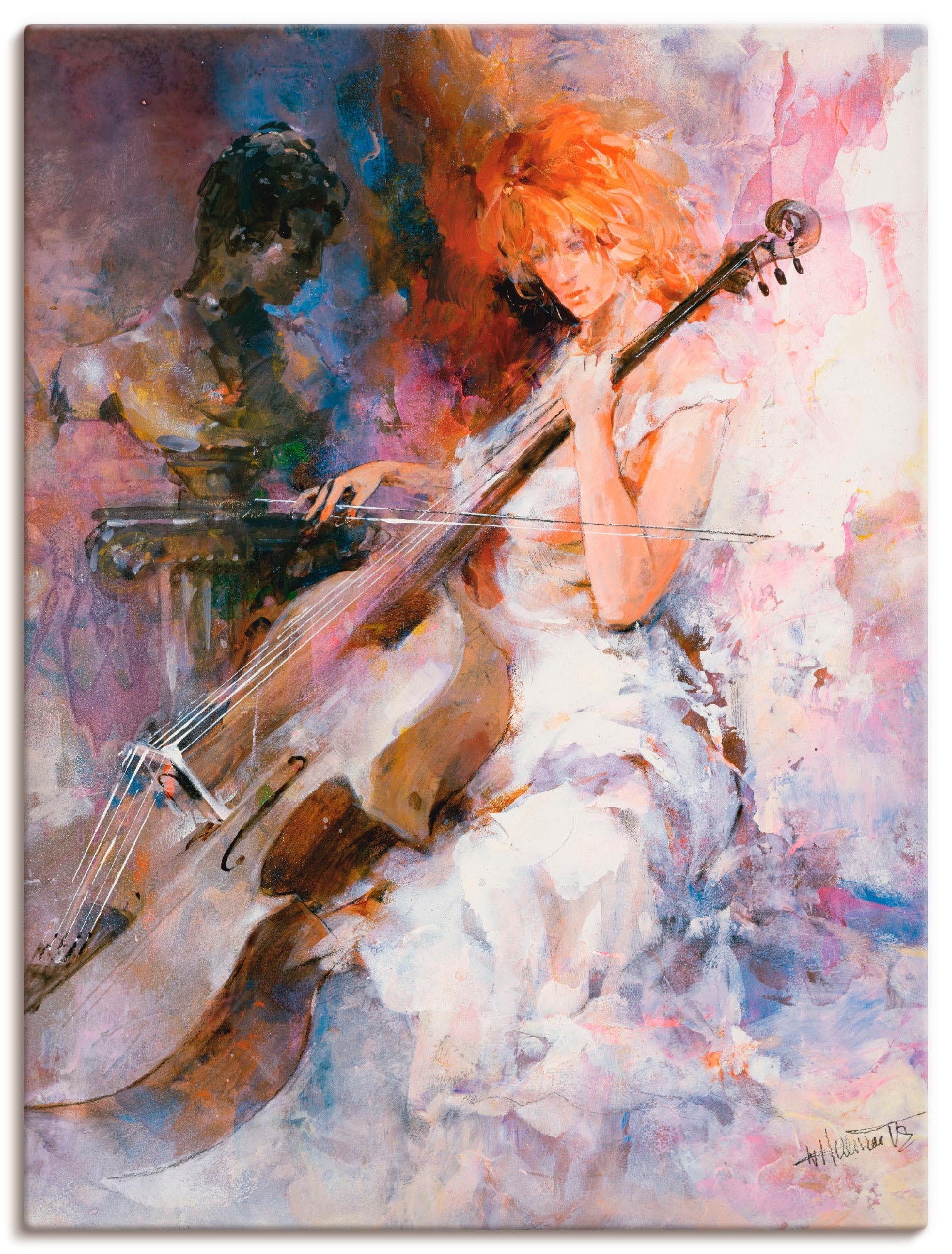 Image of Artland Leinwandbild "Musikalische Momente" Musiker 1 Stk. tlg. auf Holzrahmen gespannt