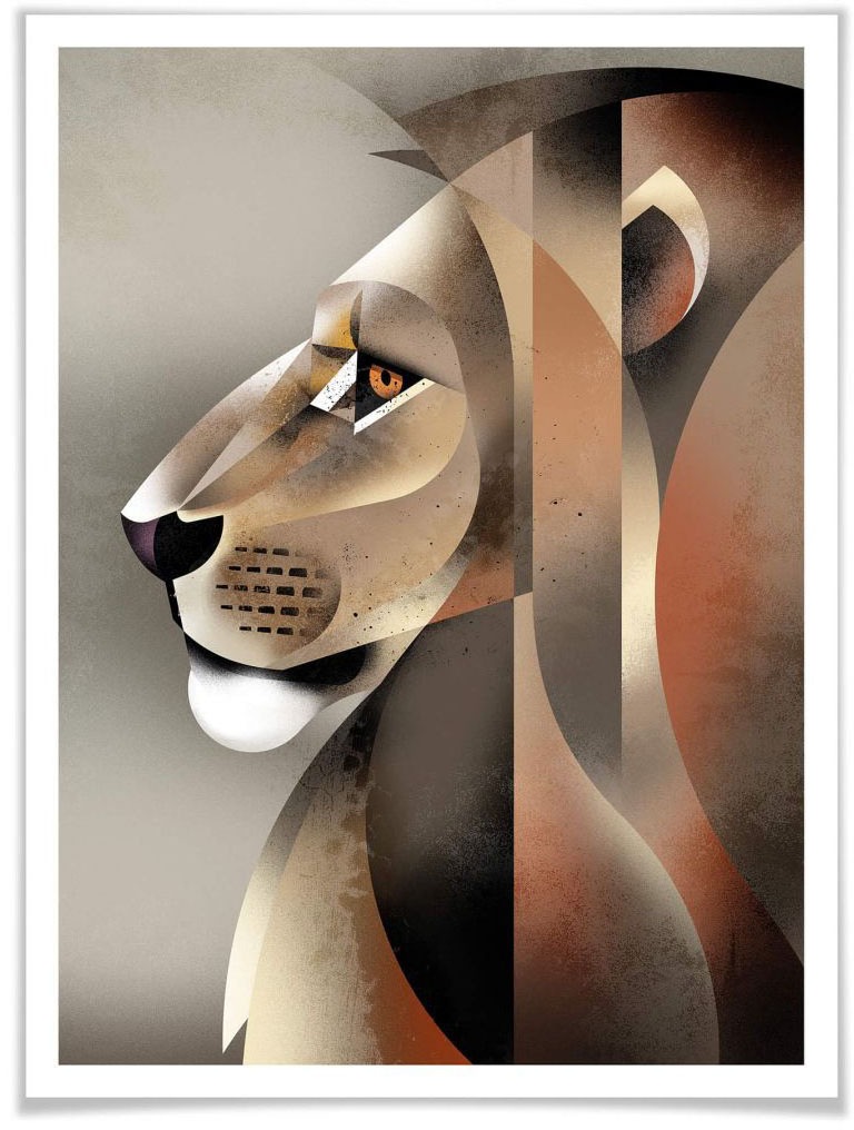 Image of Wall-Art Poster »Lion«, Löwen, (1 St.), Poster, Wandbild, Bild, Wandposter bei Ackermann Versand Schweiz
