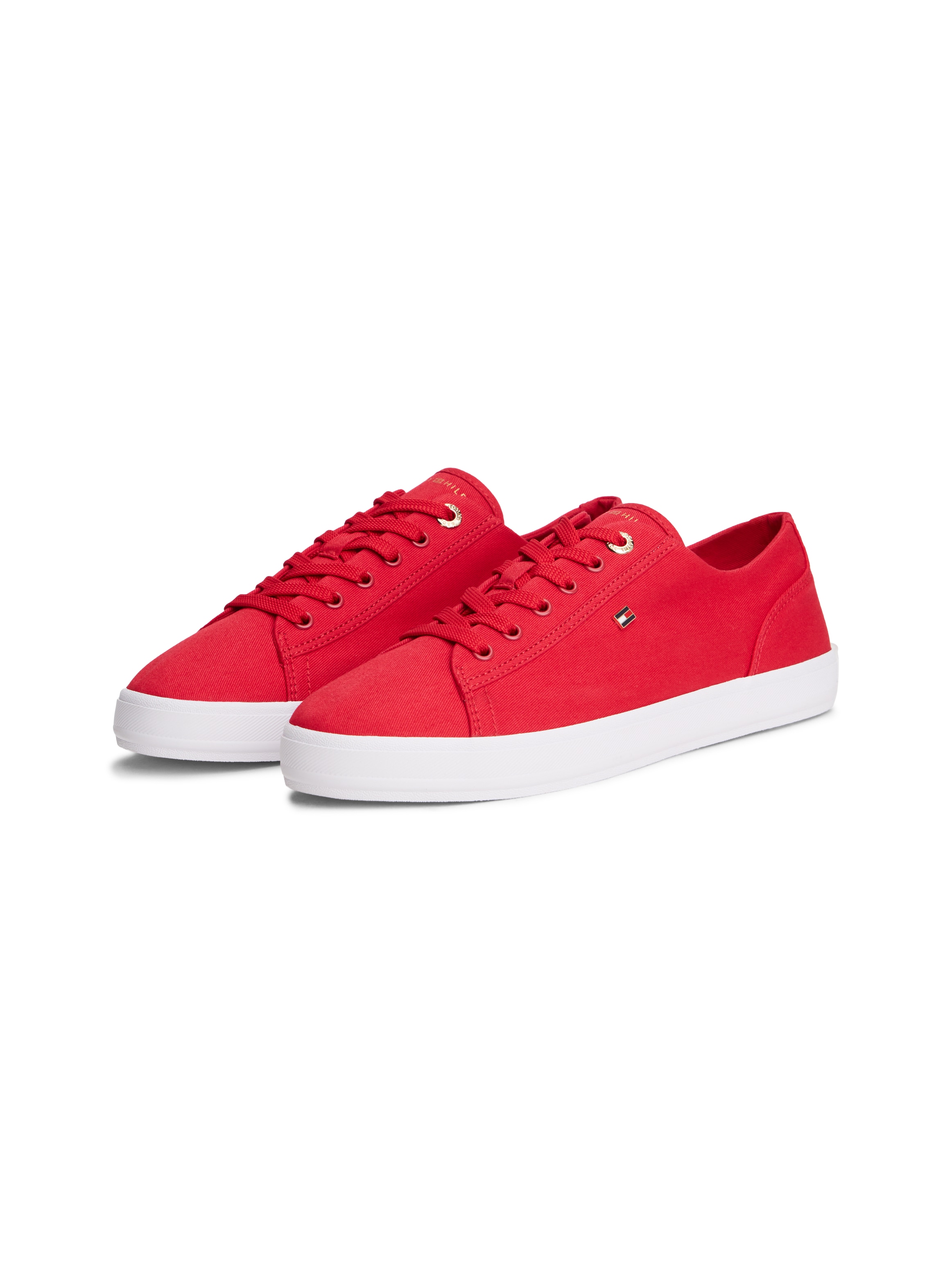 Tommy Hilfiger Baskets à plateforme »TH FOXING SNEAKER CANVAS«  Chaussure de loisirs, chaussure basse, à lacets avec broderie logo - forme étroite