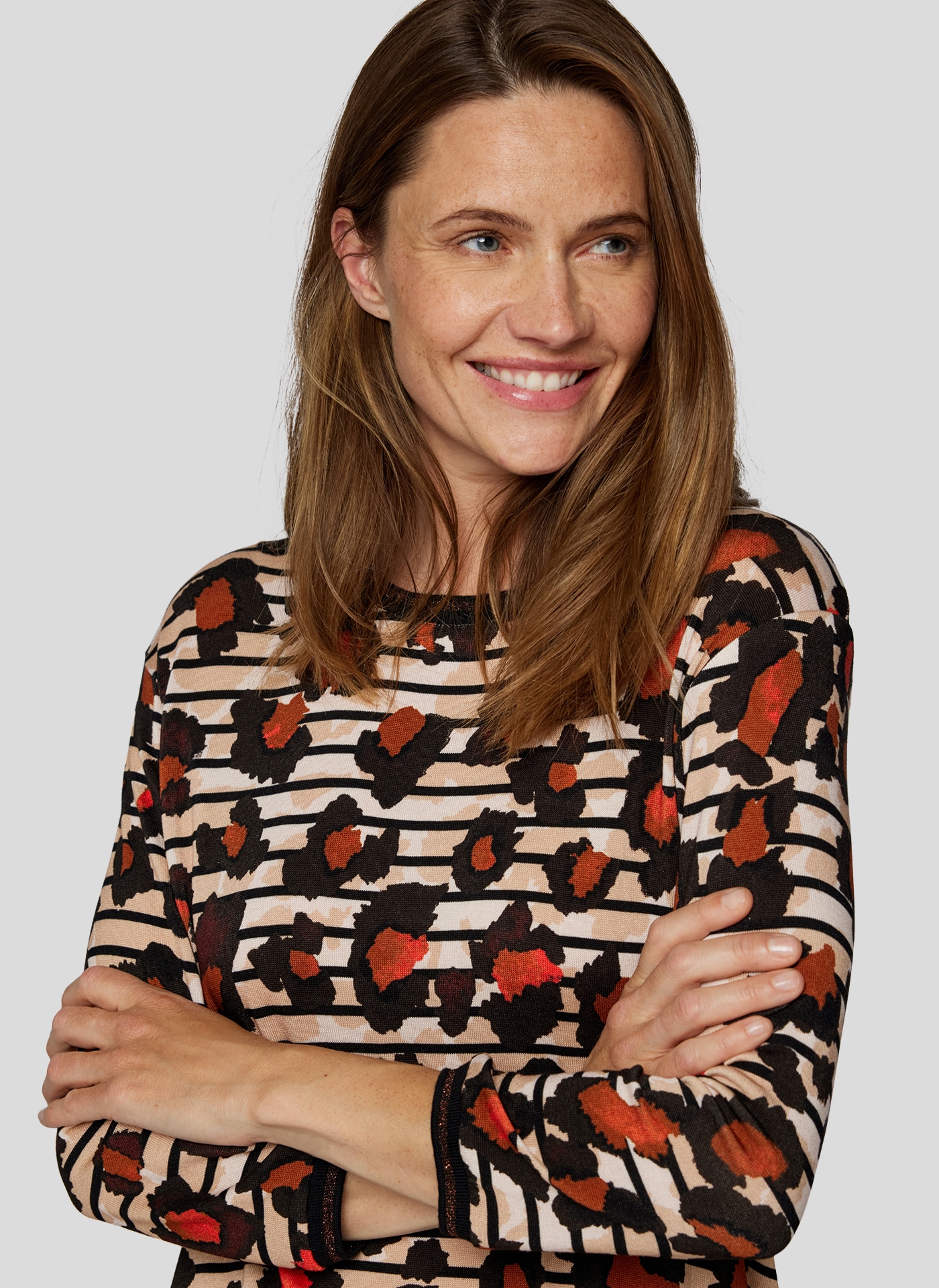 Rabe 3/4-Arm-Shirt gestreift mit Allover-Print