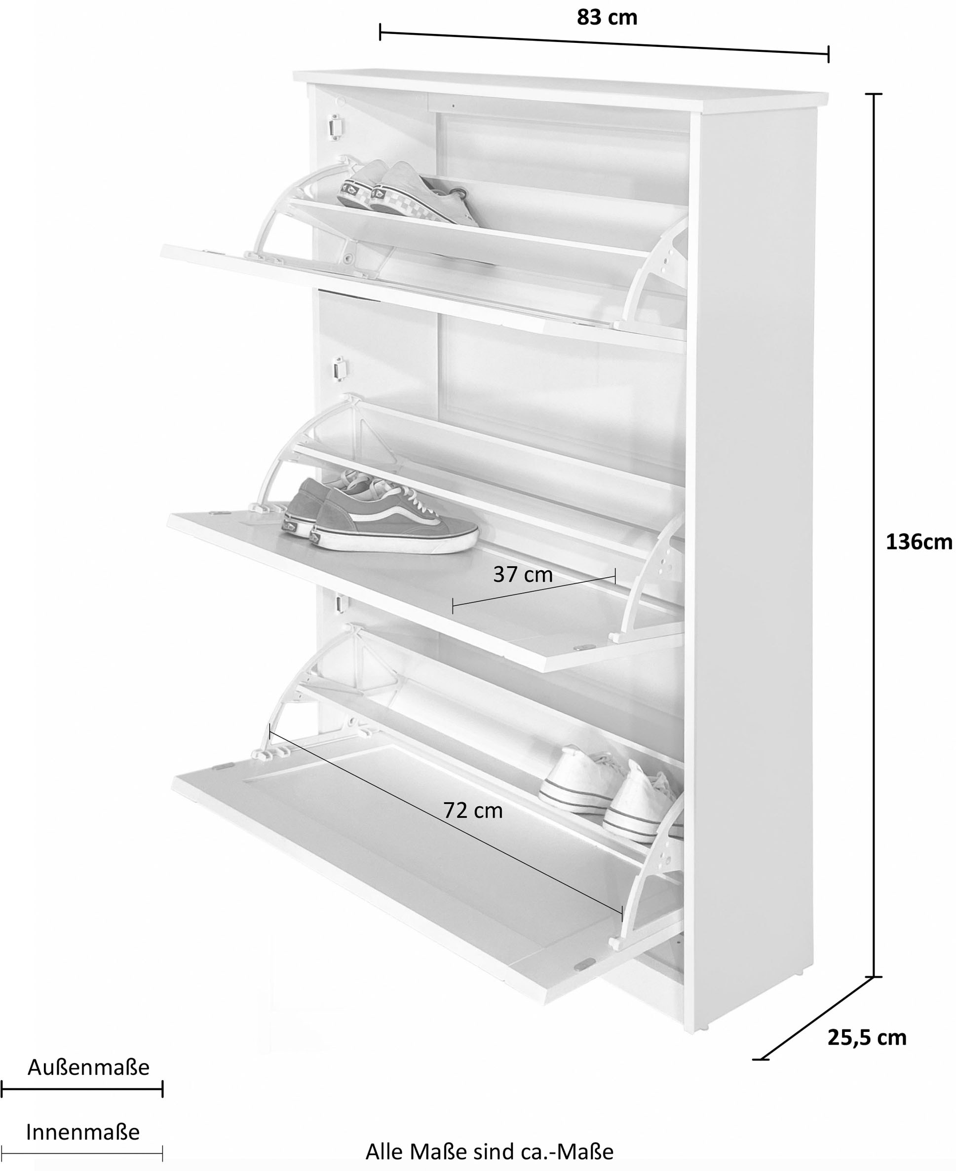 Home affaire Schuhkipper »Nekso«, Breite 83 cm, aus MDF, FSC®-zertifiziert