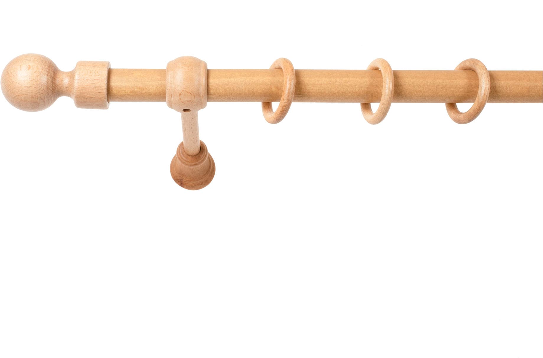 SN DECO GROUP Gardinenstange »Giro« 1 läufig-läufig Fixmass 28 mm, Holz, verschiedene Längen und Farben, Komplettset